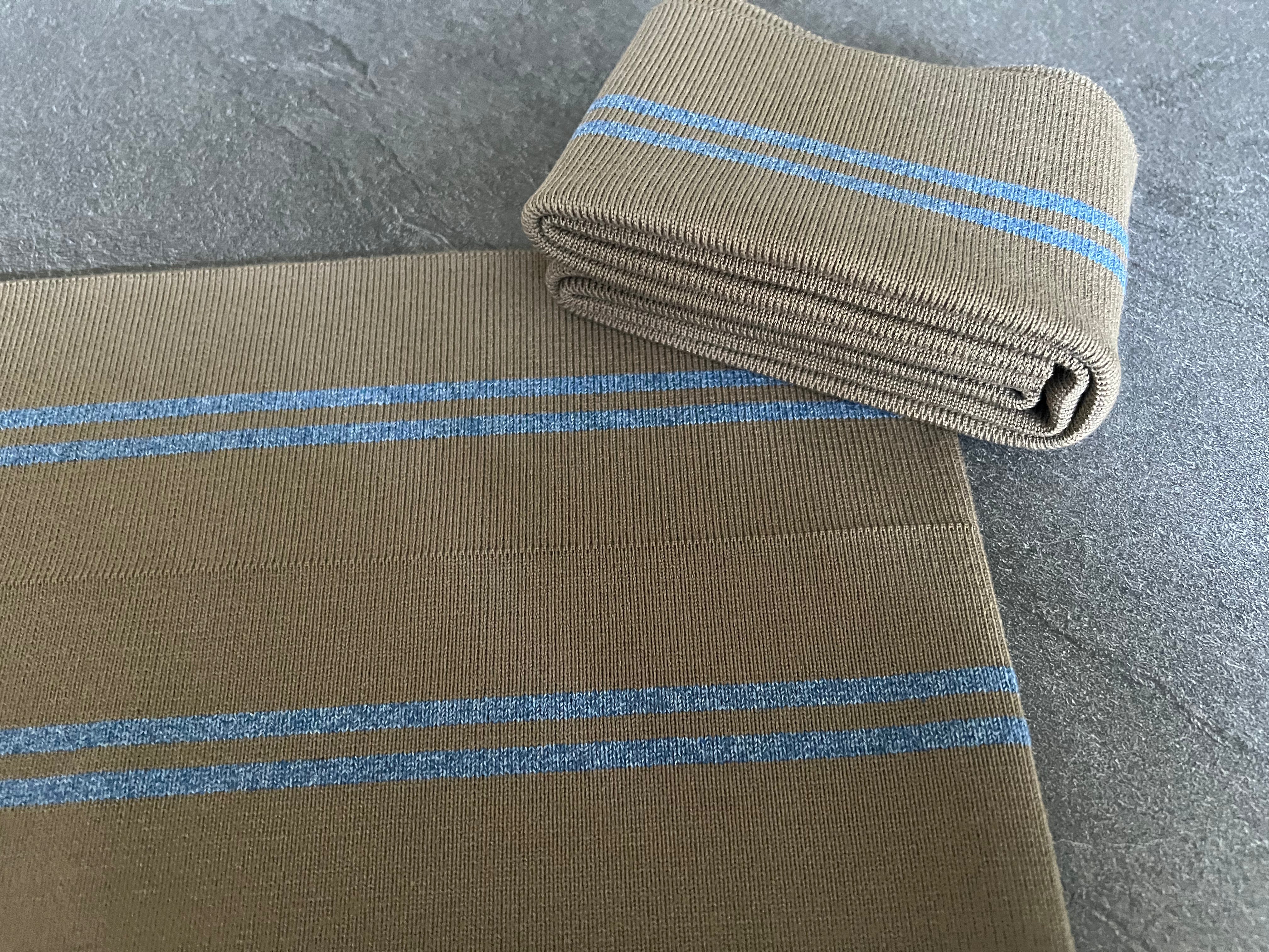 BORD CÔTE TAUPE RAYURE BLEU JEAN 100X8,5cm - My Little Coupon