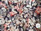 BORKEN CREPE TISSU IMPRIMÉ FLEURS BLEU MARINE - My Little Coupon