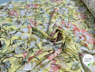 BORKEN CREPE TISSU IMPRIMÉ FLEURS JAUNE - My Little Coupon