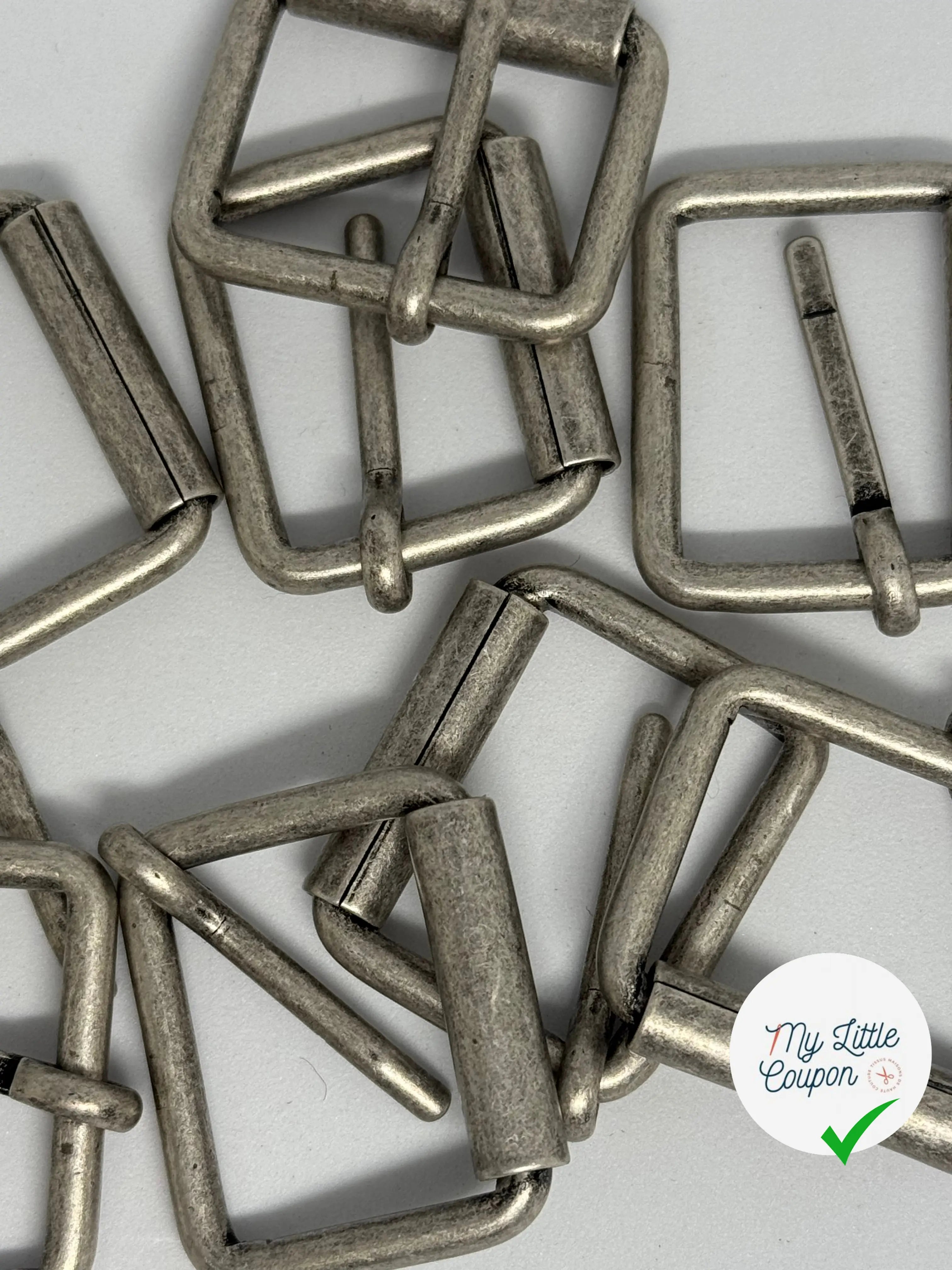 BOUCLE CEINTURE ARGENTE EFFET VIEILLIT 30MM - My Little Coupon