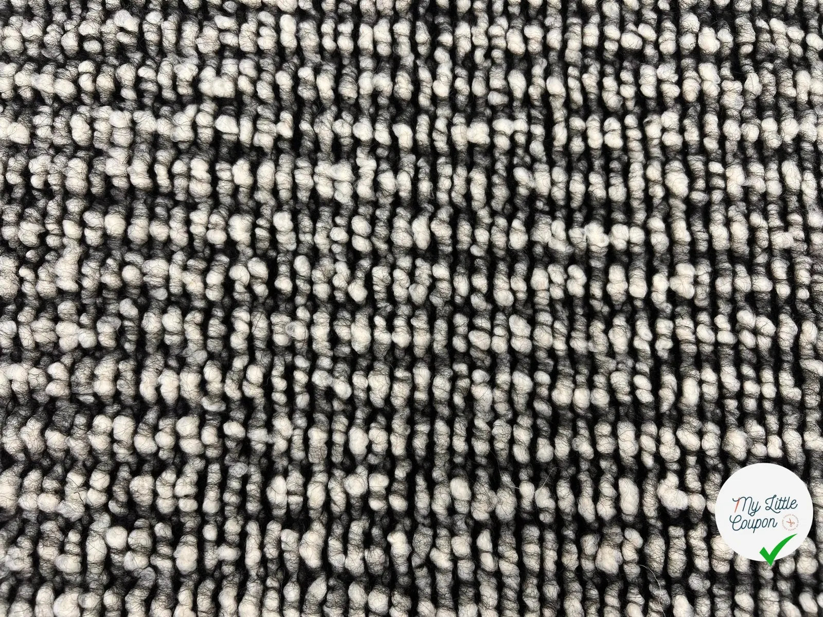 BOUCLETTE CHENILLE CAMAIEU BLANC ET NOIR - My Little Coupon - tissu - coudre