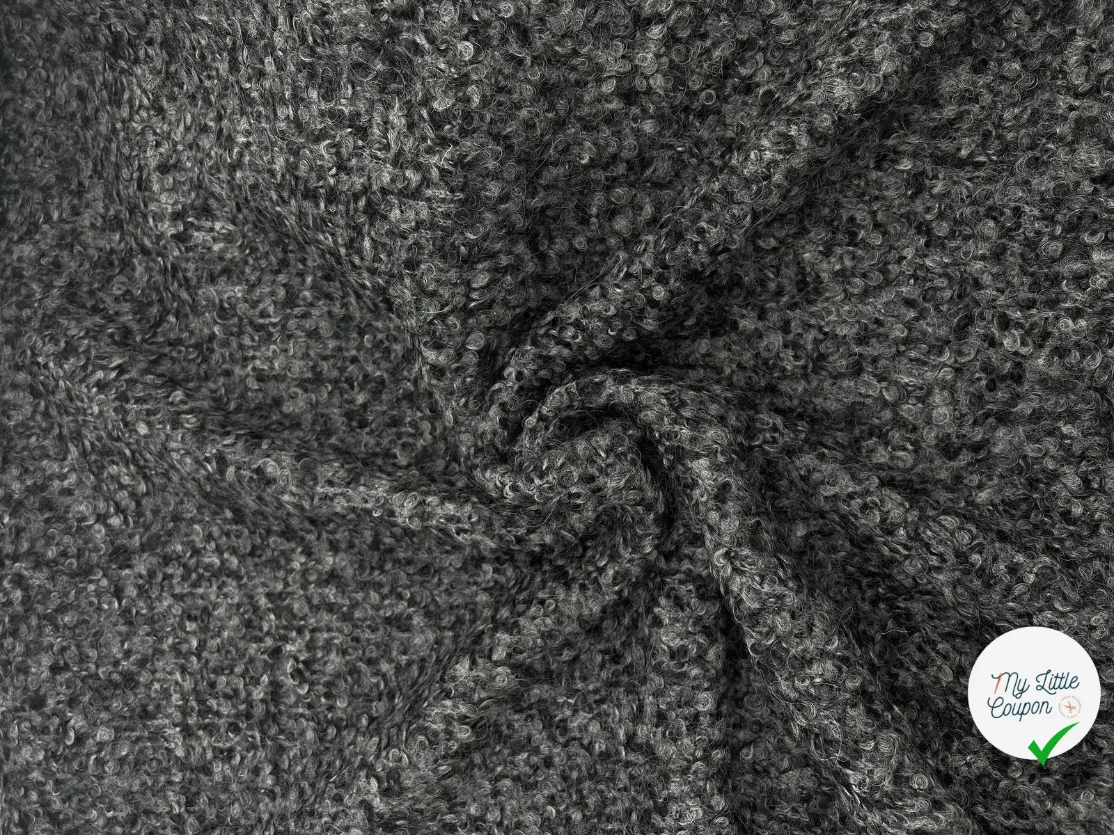 BOUCLETTE CHINÉE GRIS ET NOIR FAÇON TRICOT - My Little Coupon - tissu - coudre