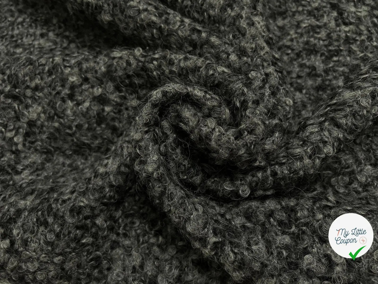 BOUCLETTE CHINÉE GRIS ET NOIR FAÇON TRICOT - My Little Coupon - tissu - coudre
