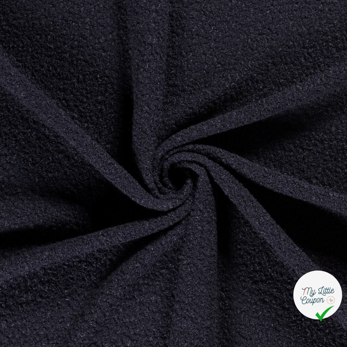 Bouclette stretch unie bleu marine