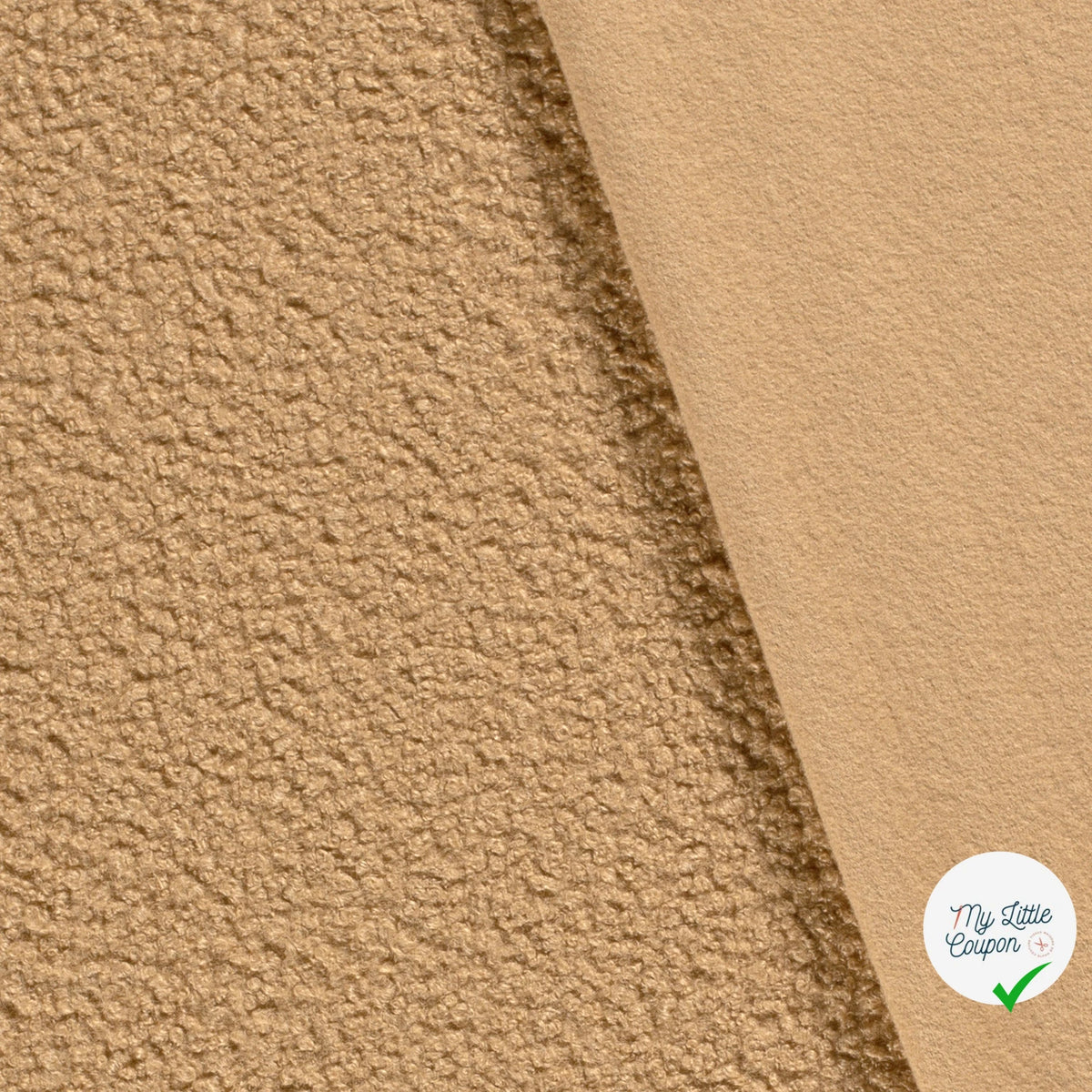 Bouclette stretch unie camel