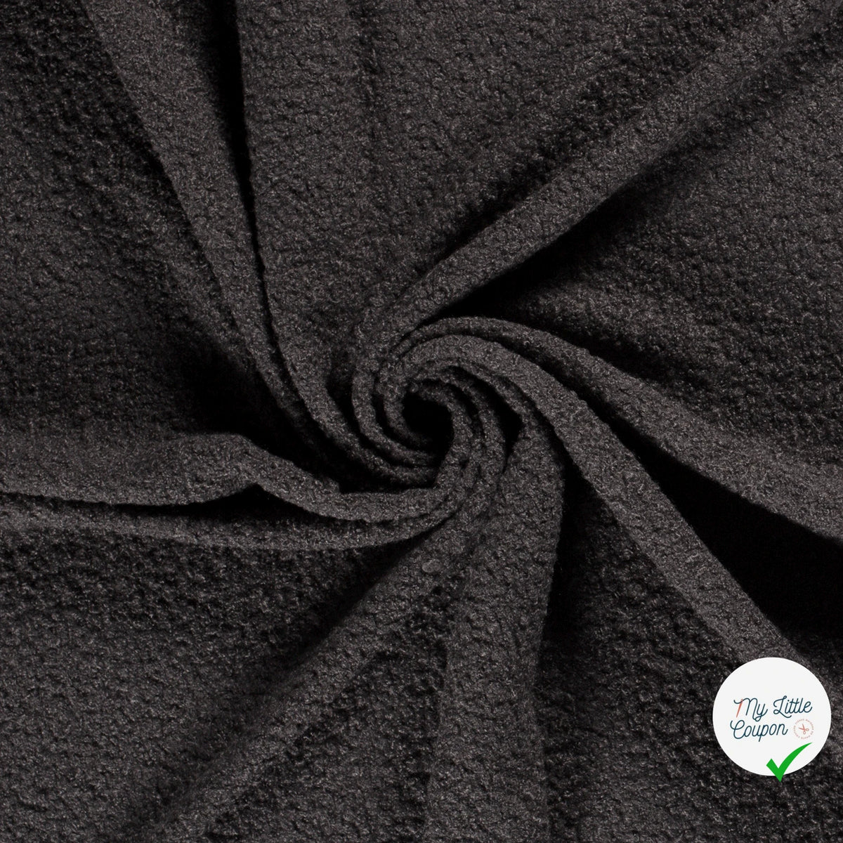 Bouclette stretch unie gris foncé