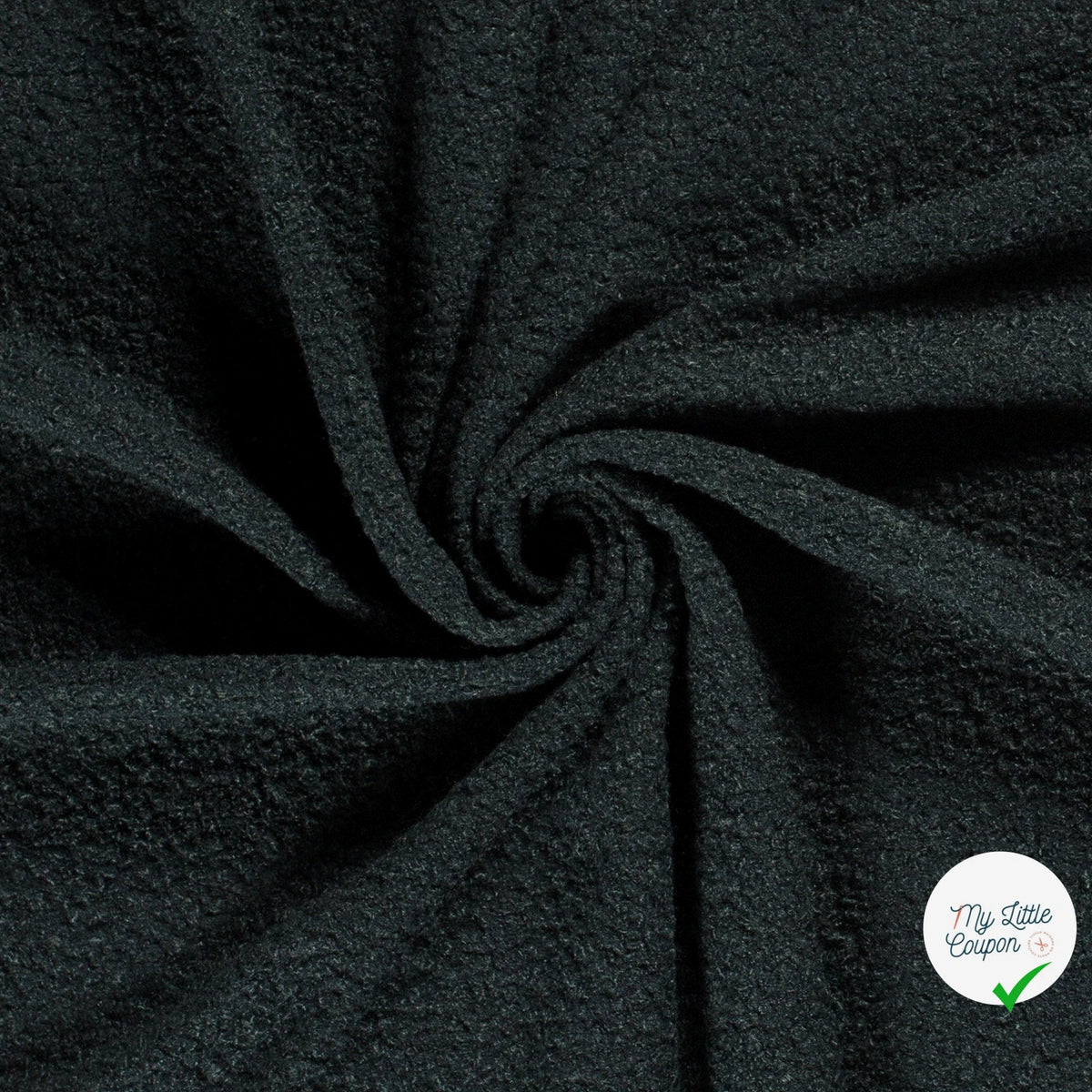 Bouclette stretch unie vert foncé