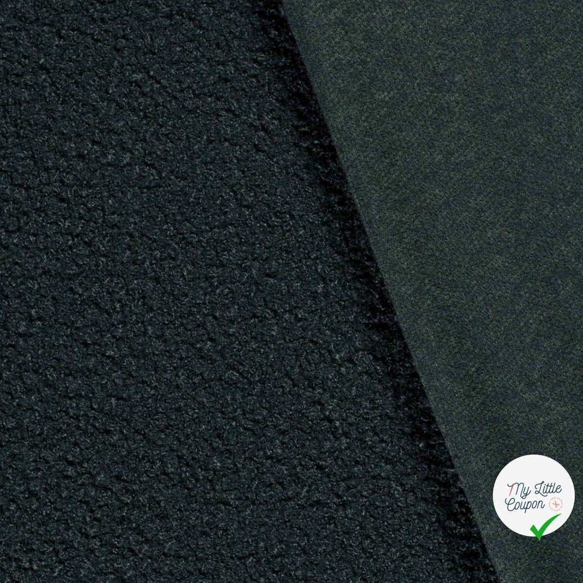 Bouclette stretch unie vert foncé