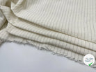 BOURRETTE DE COTON BLANC CASSÉ FINES RAYURES POINTILLÉS NOIRES - My Little Coupon - tissu - coudre