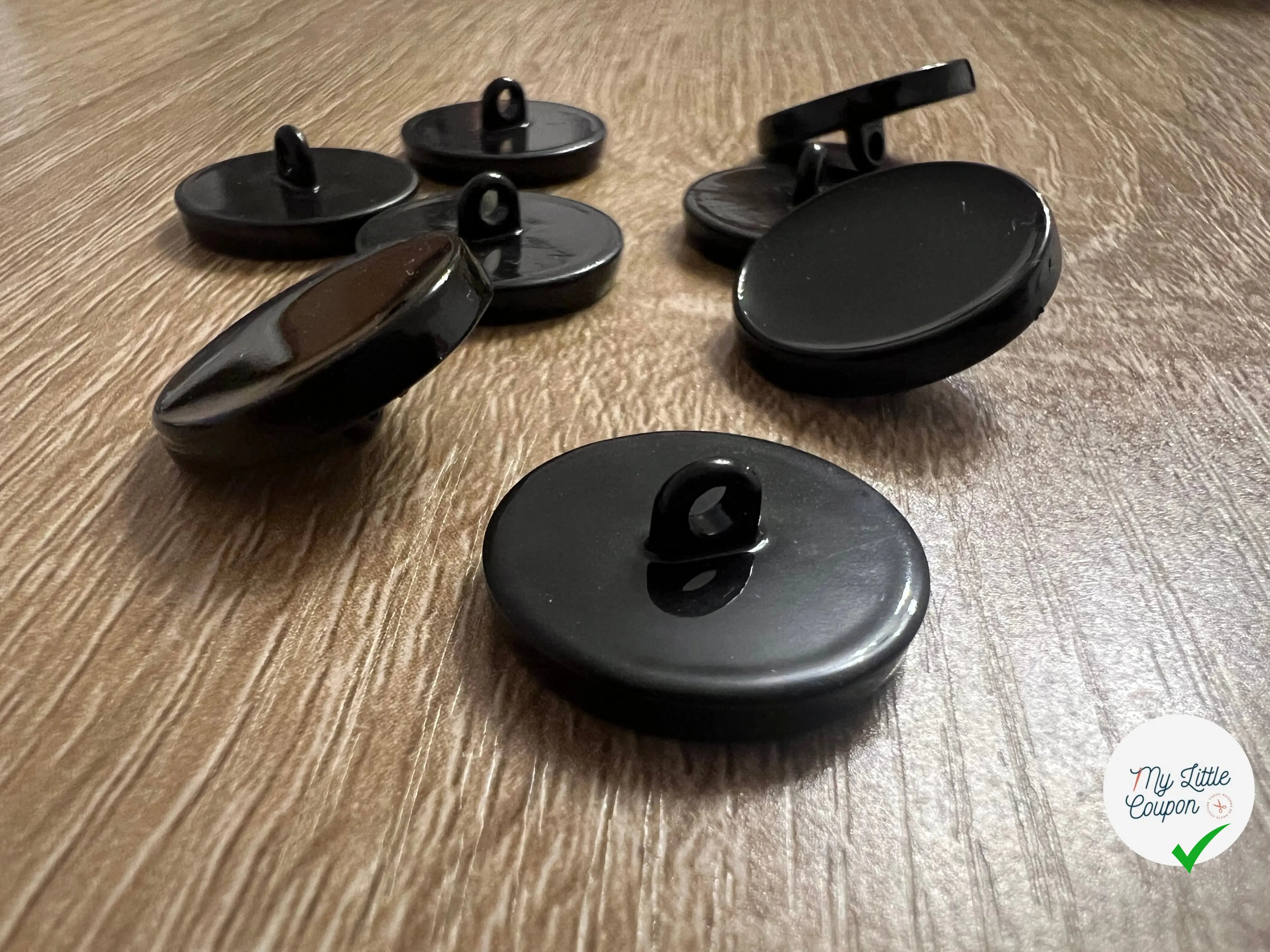 BOUTON À QUEUE 2CM DIAMÈTRE NOIR - LOT DE 5 - My Little Coupon