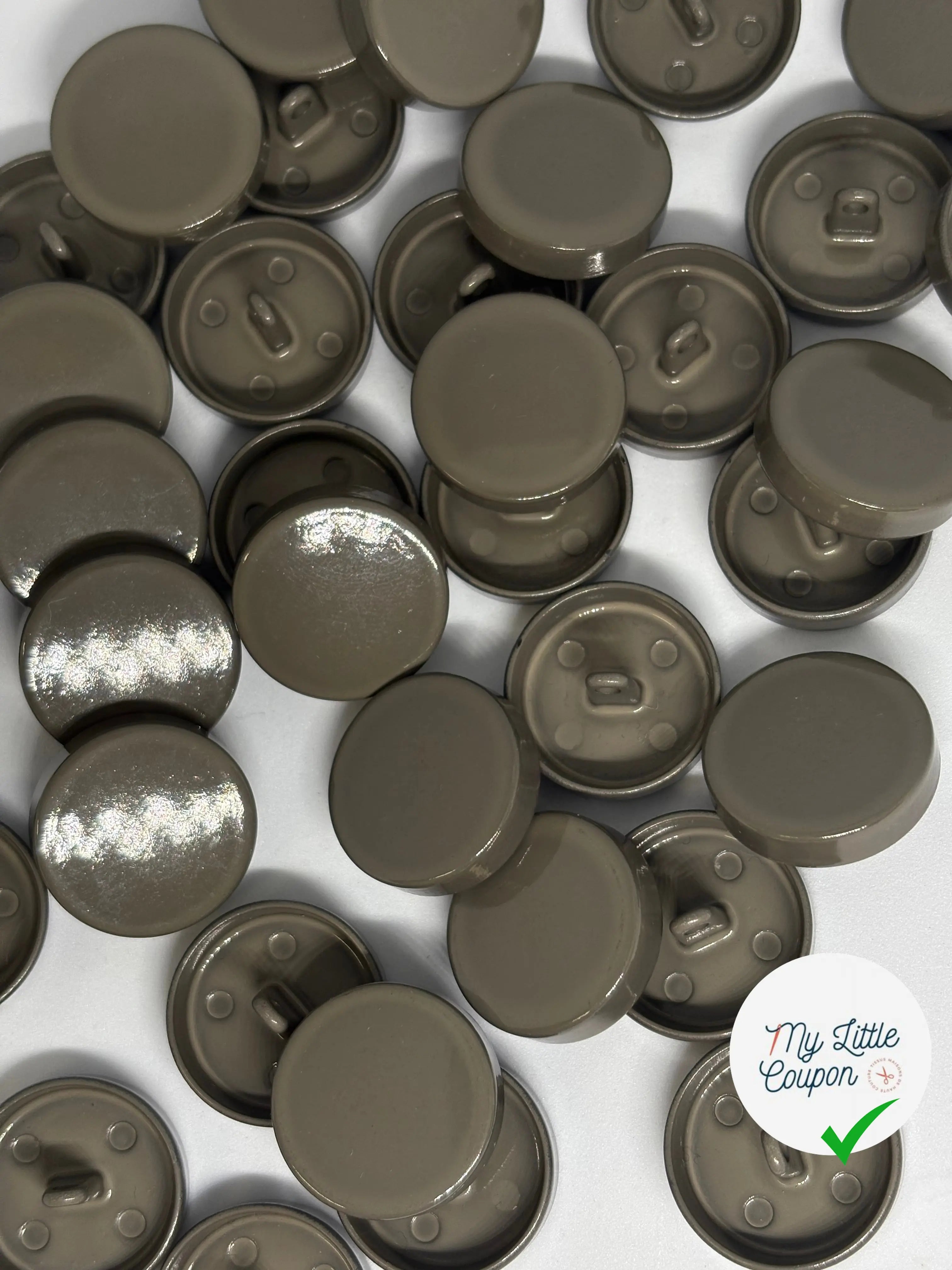 BOUTON À QUEUE EN FER KAKI GRIS 23MM - LOT DE 6 - My Little Coupon