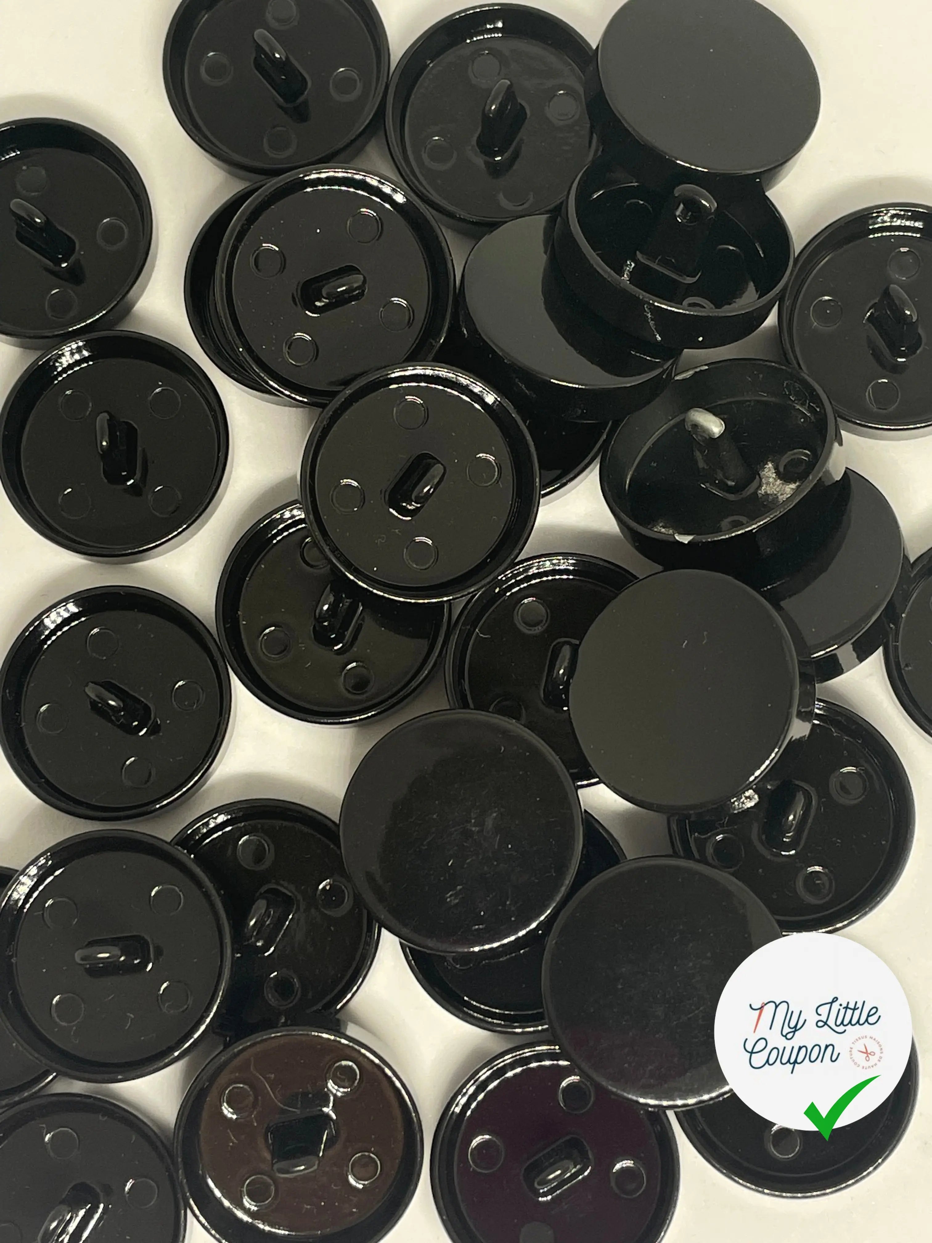 BOUTON À QUEUE EN FER NOIR 23MM - LOT DE 6 - My Little Coupon