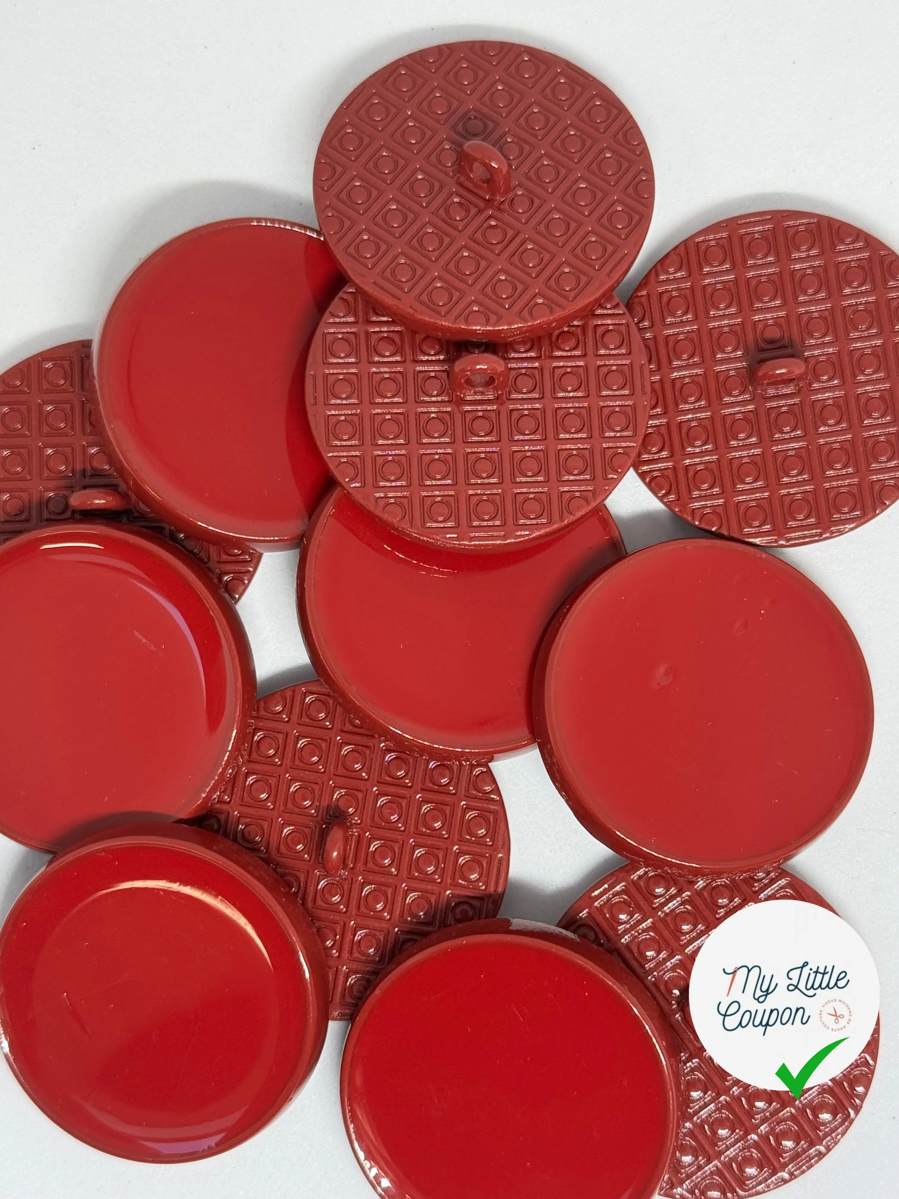 BOUTON À QUEUE MÉTAL ROUGE / BORDEAUX - My Little Coupon