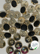 BOUTON À QUEUE NOIR ET DORE 15MM - LOT DE 2 - My Little Coupon