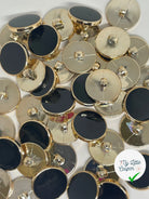 BOUTON À QUEUE NOIR ET DORE 21MM - LOT DE 2 - My Little Coupon