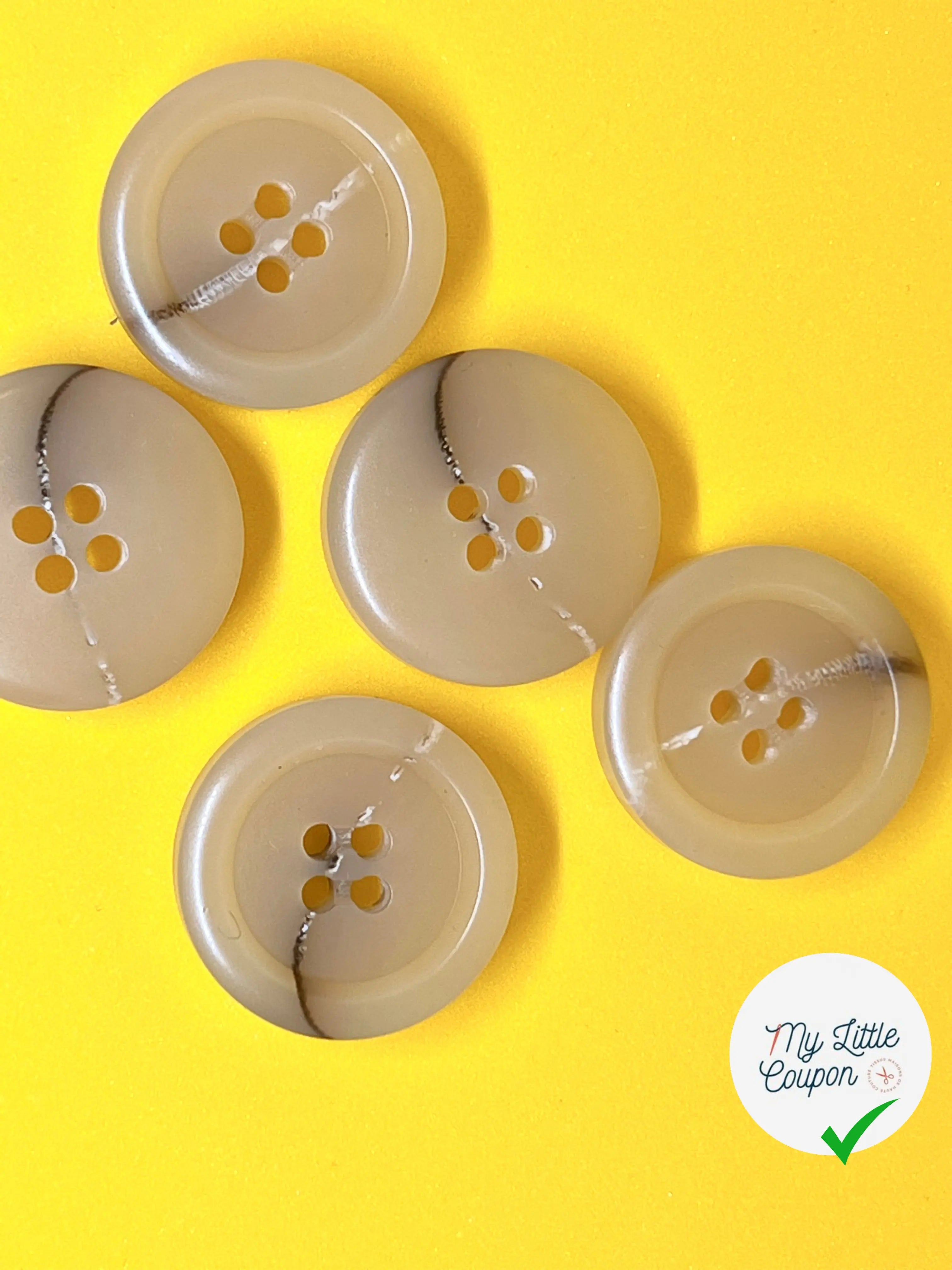 BOUTON BEIGE MARBRÉ 28mm  - lot de 2 - My Little Coupon