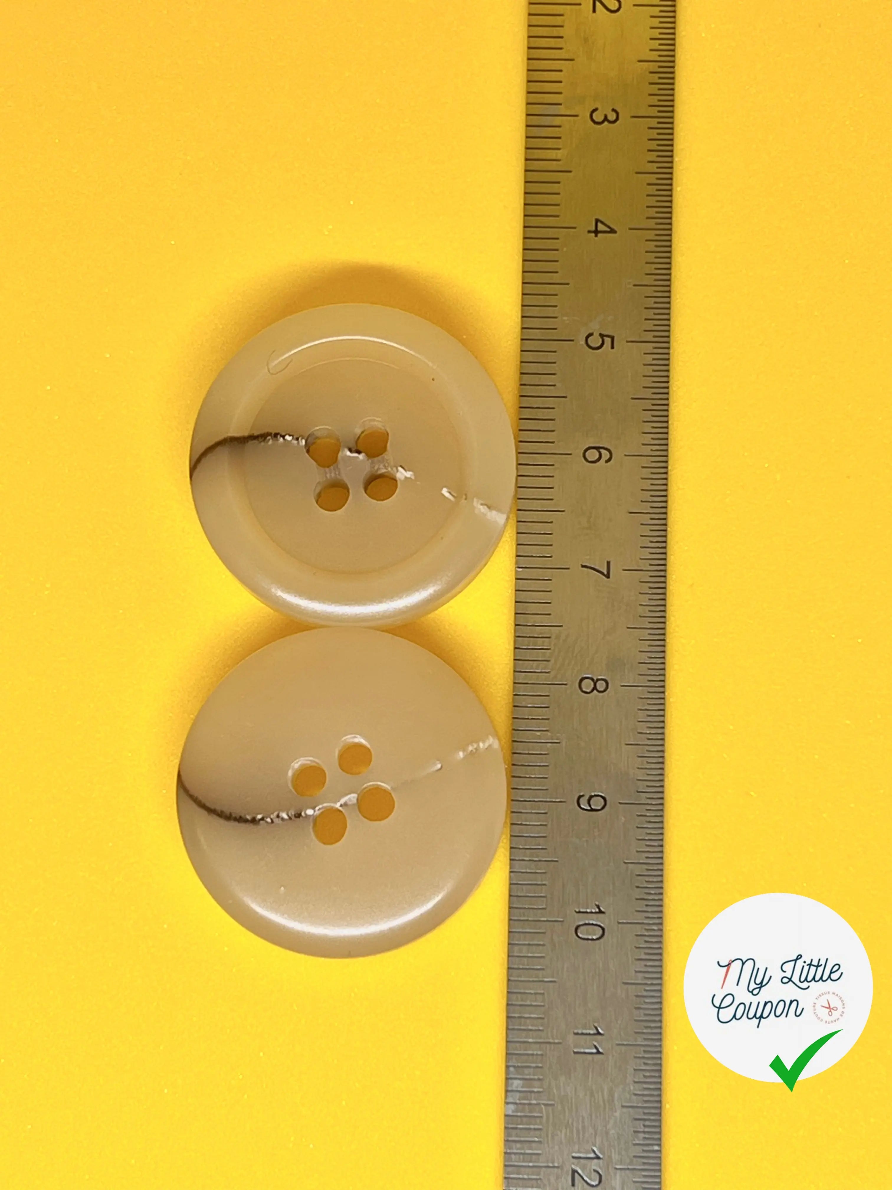 BOUTON BEIGE MARBRÉ 28mm  - lot de 2 - My Little Coupon