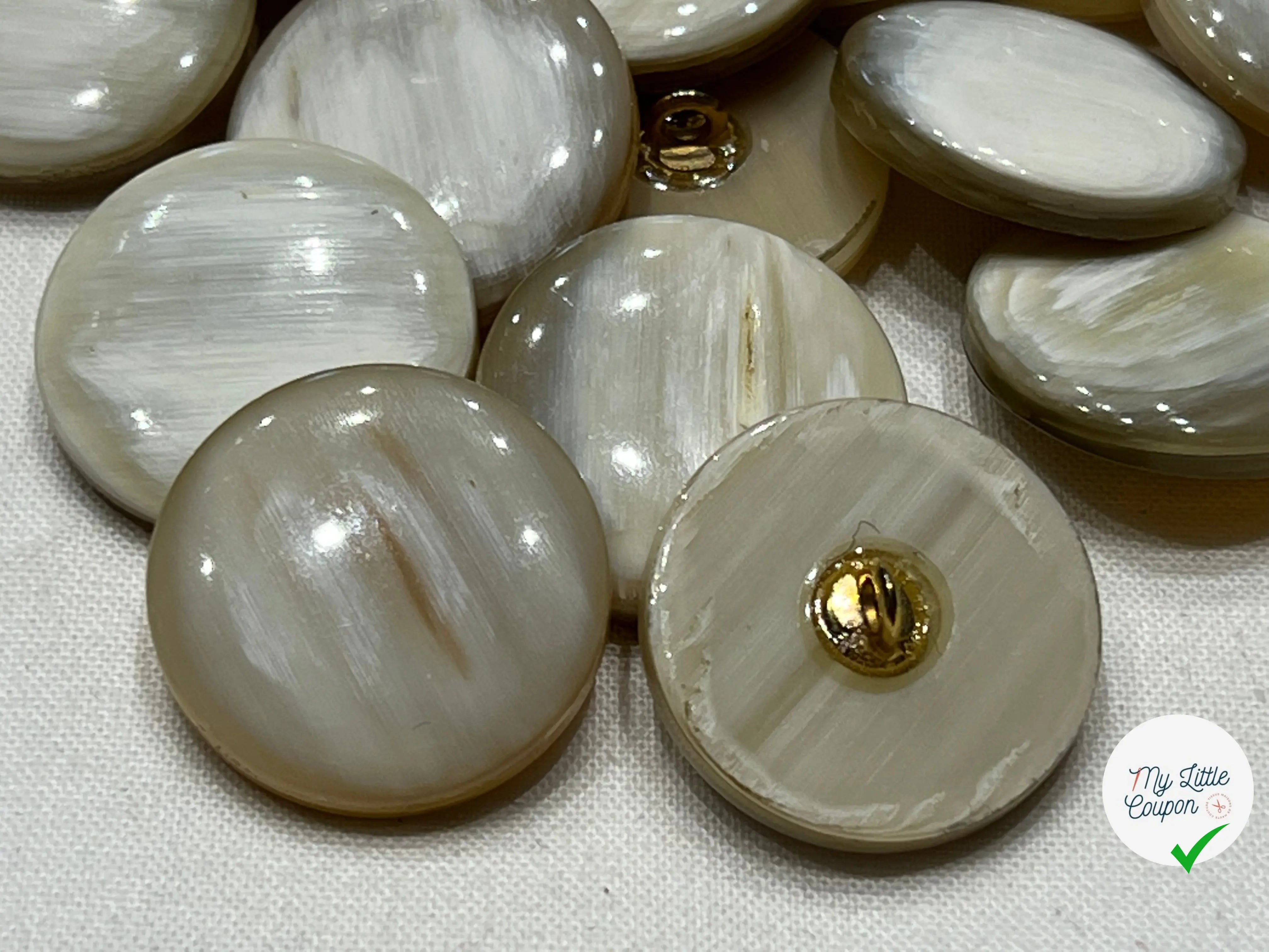 BOUTON BLANC NACRÉ (lot de 6) 22mm - My Little Coupon