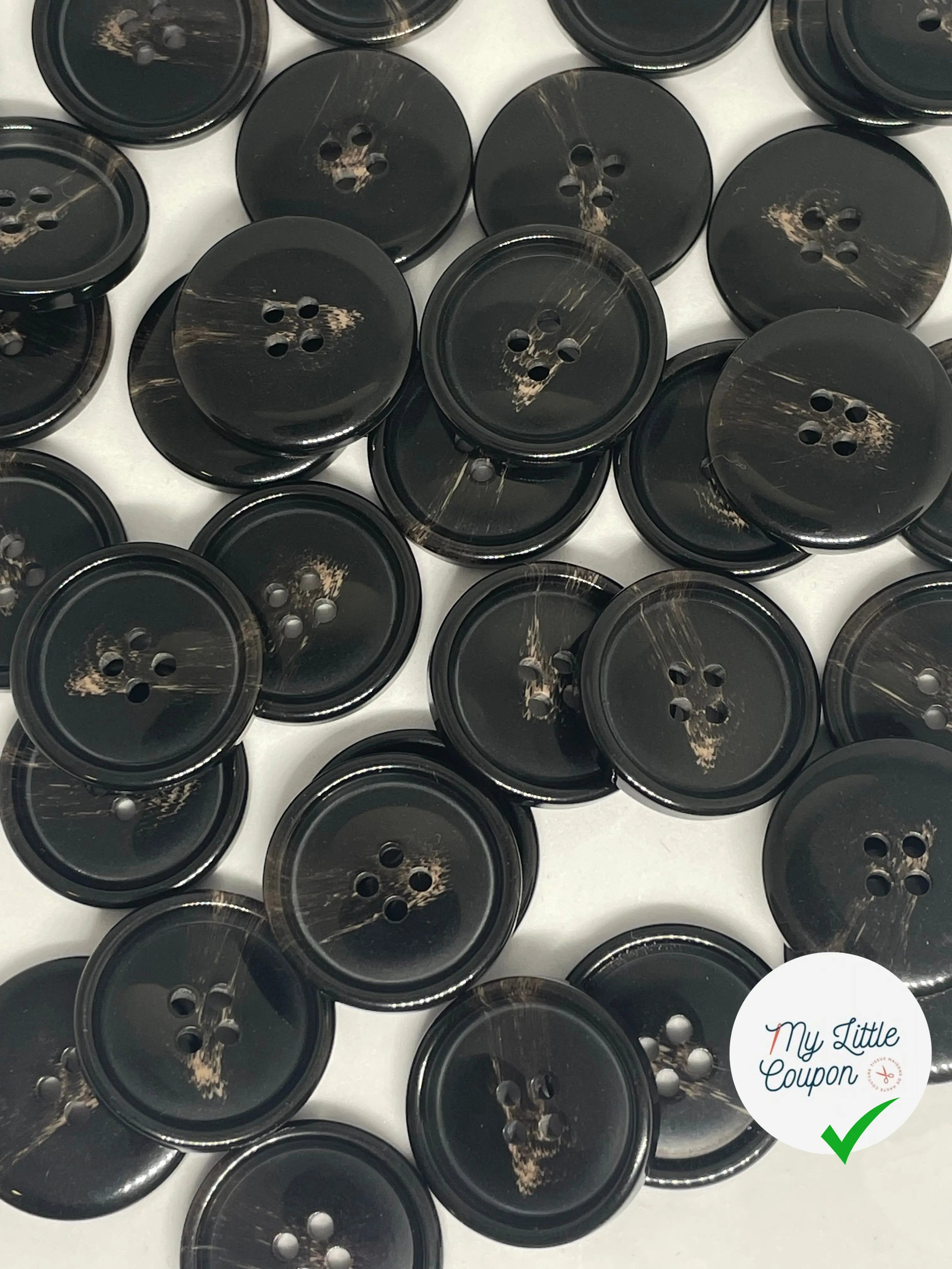 BOUTON MARRON MARBRE 23MM Lot de 2 - My Little Coupon