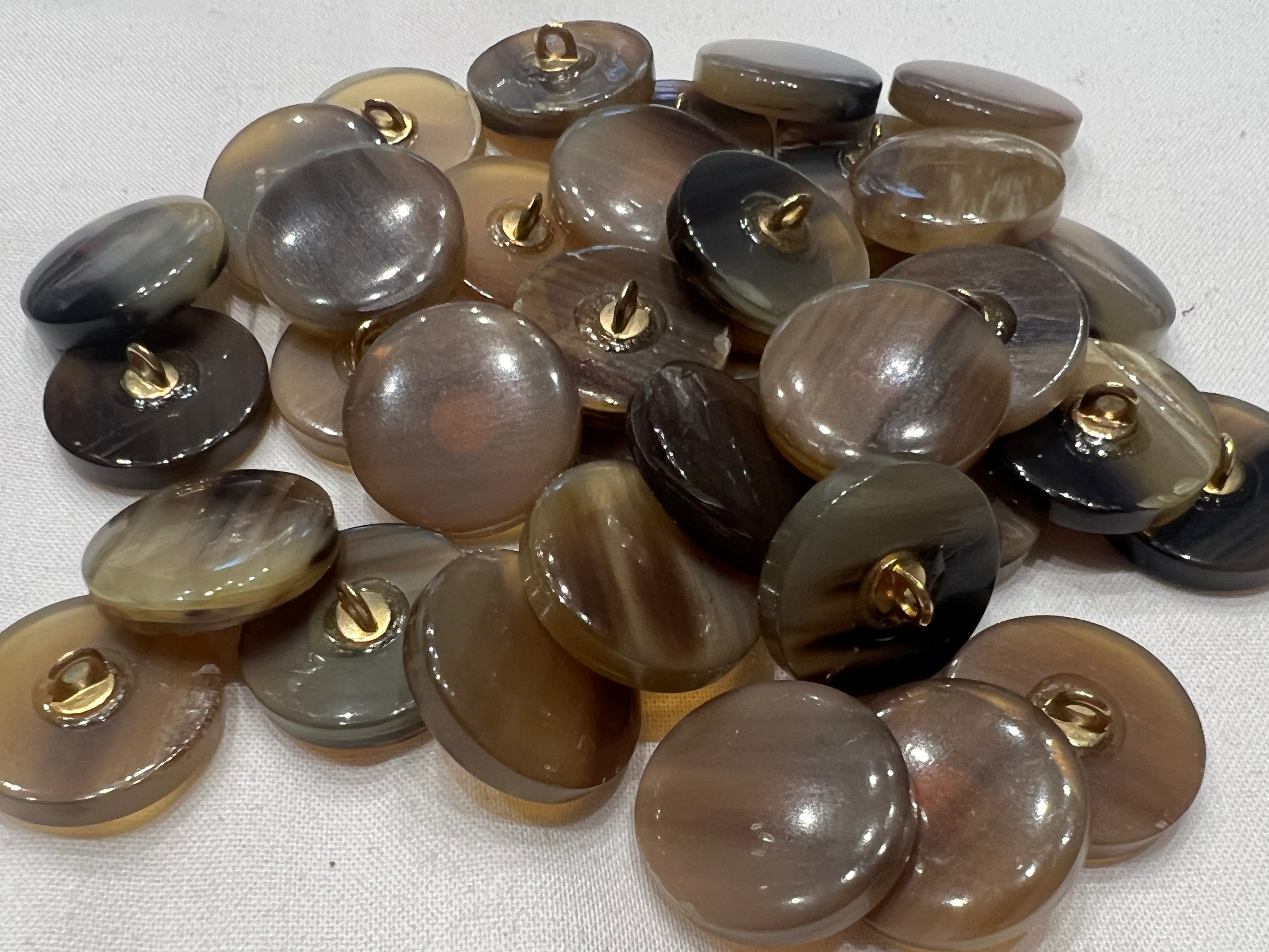 BOUTON MARRON NACRÉ (lot de 6) 22mm - My Little Coupon