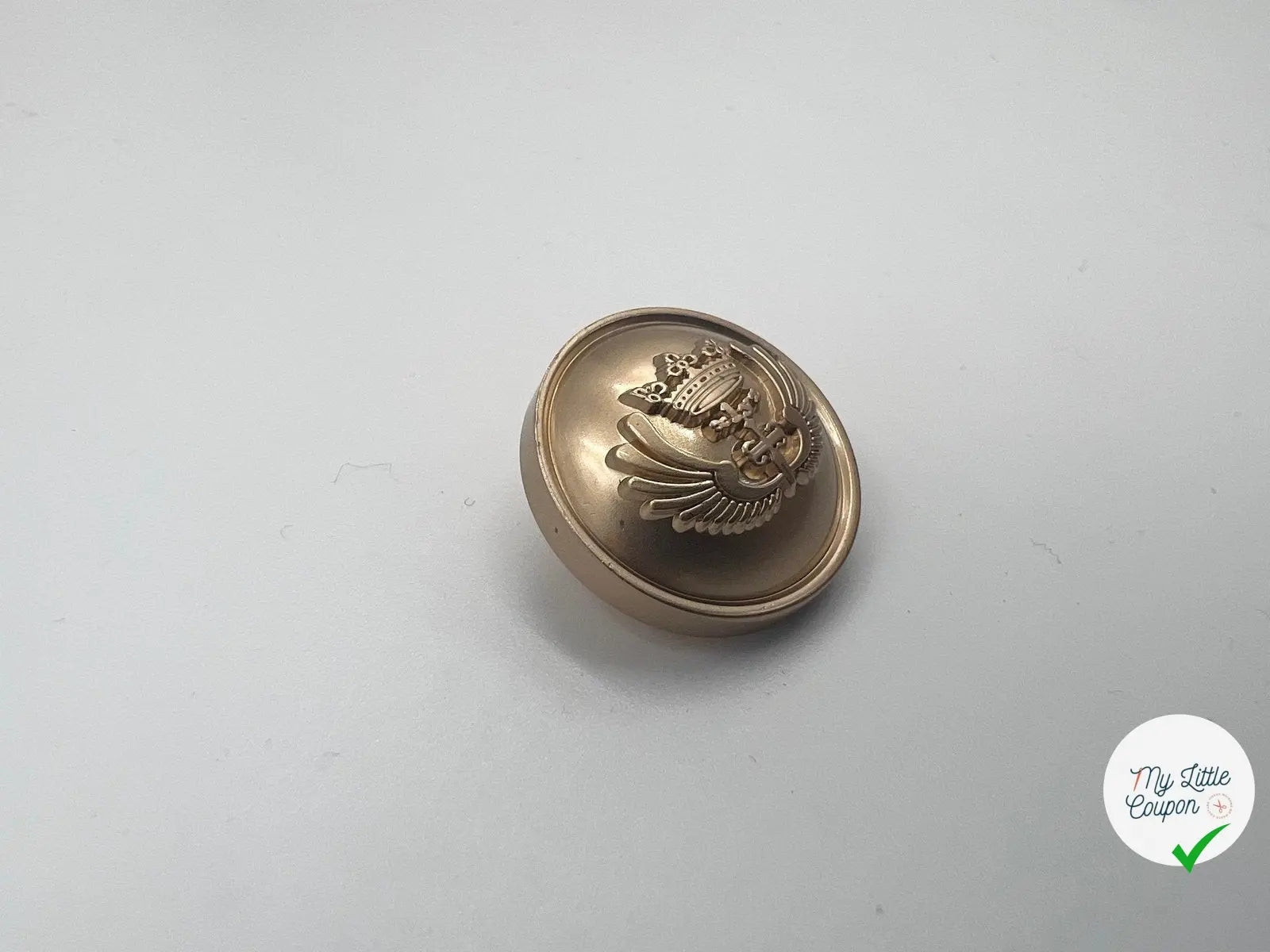 BOUTON MÉTAL DÉCORÉ DORÉ 20MM - My Little Coupon - tissu - coudre