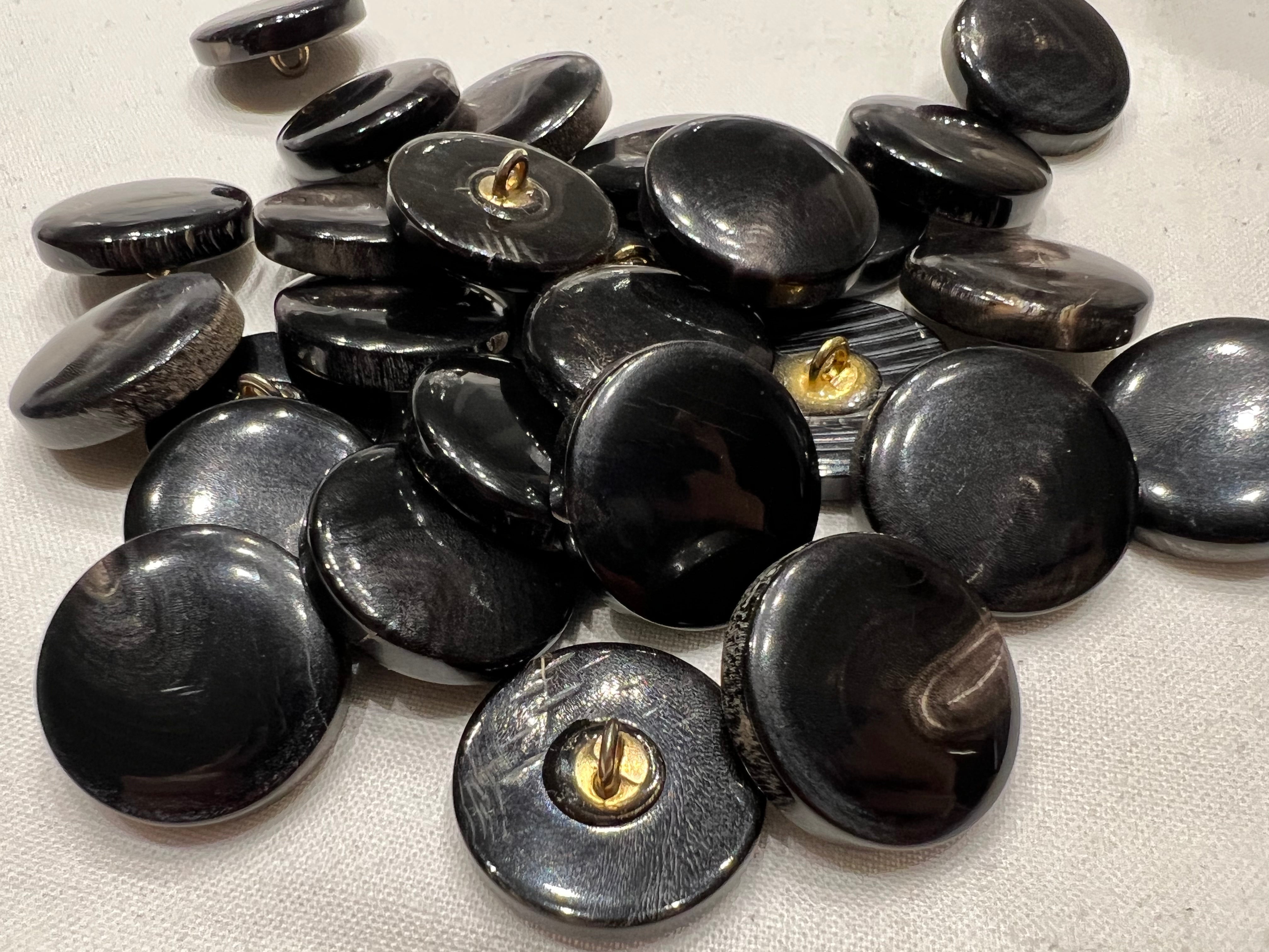 BOUTON NOIR Marbré (lot de 6) 22mm - My Little Coupon
