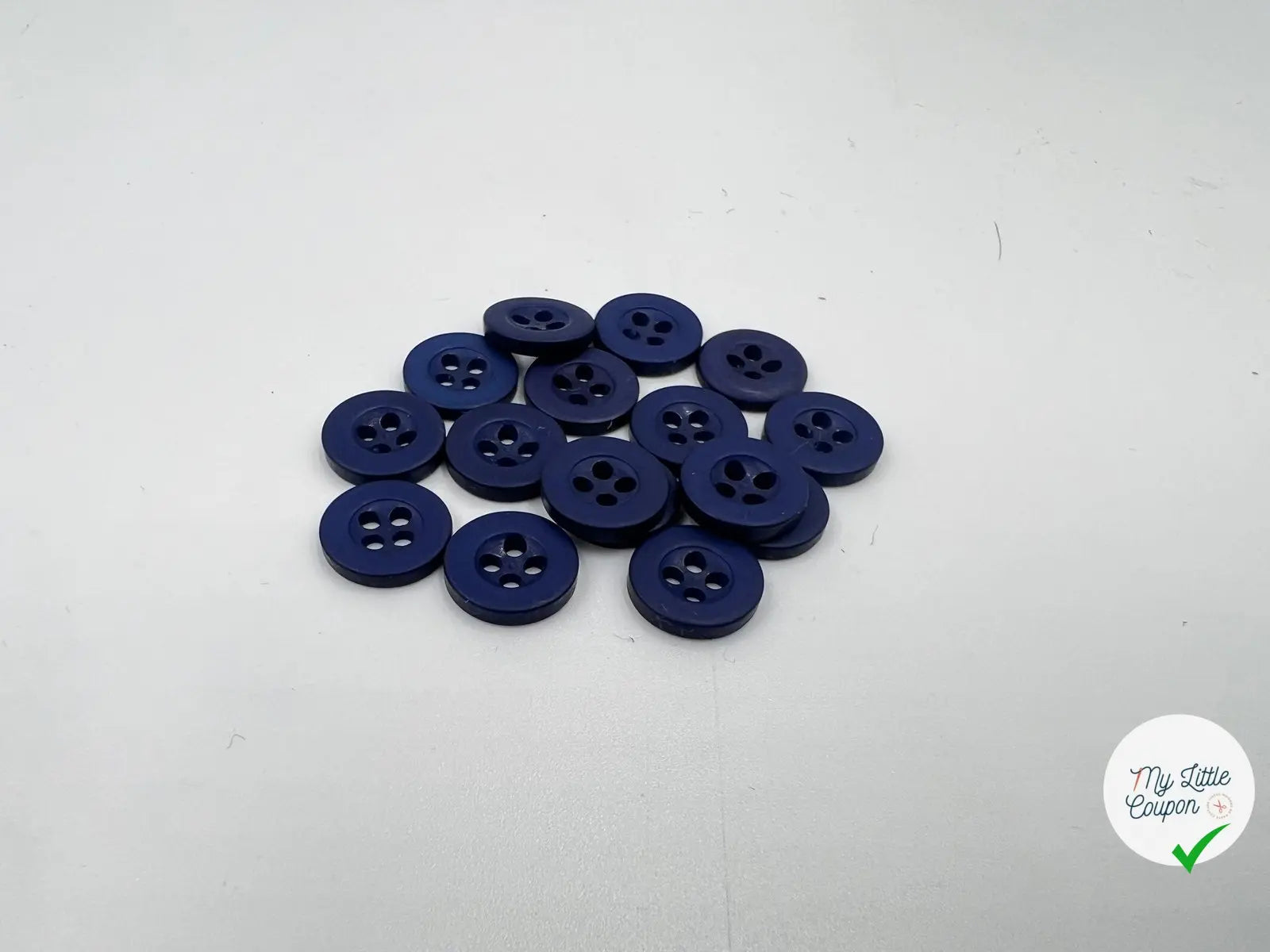 BOUTON POLYESTER 11MM BLEU - My Little Coupon - tissu - coudre