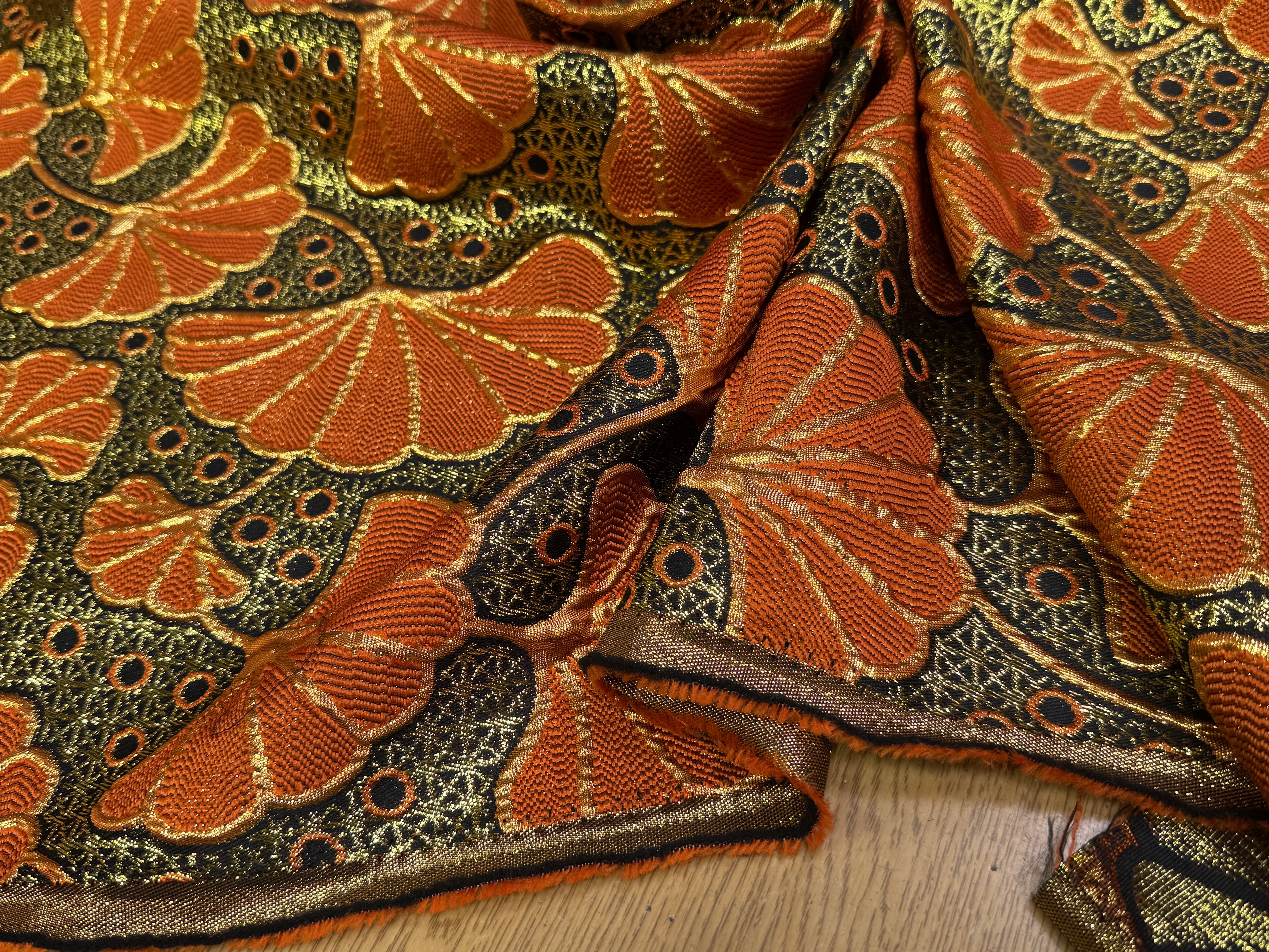 BROCARD ARGENTÉ FEUILLAGES ORANGE GOLD - My Little Coupon