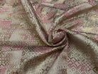 BROCART ARGENTÉ GÉOMETRIQUE ROSE - My Little Coupon