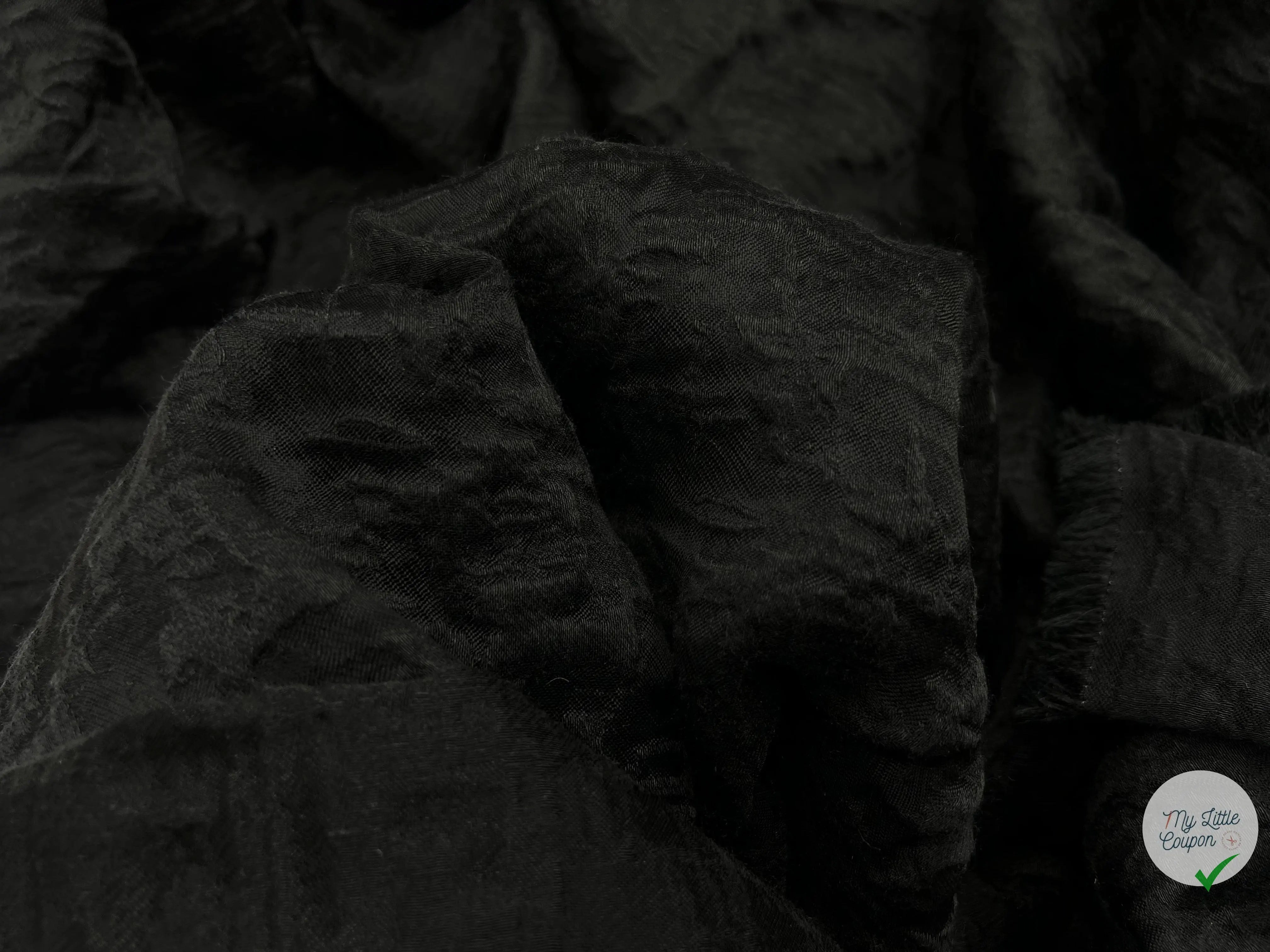 BROCHÉ JACQUARD NOIR - My Little Coupon - tissu - coudre