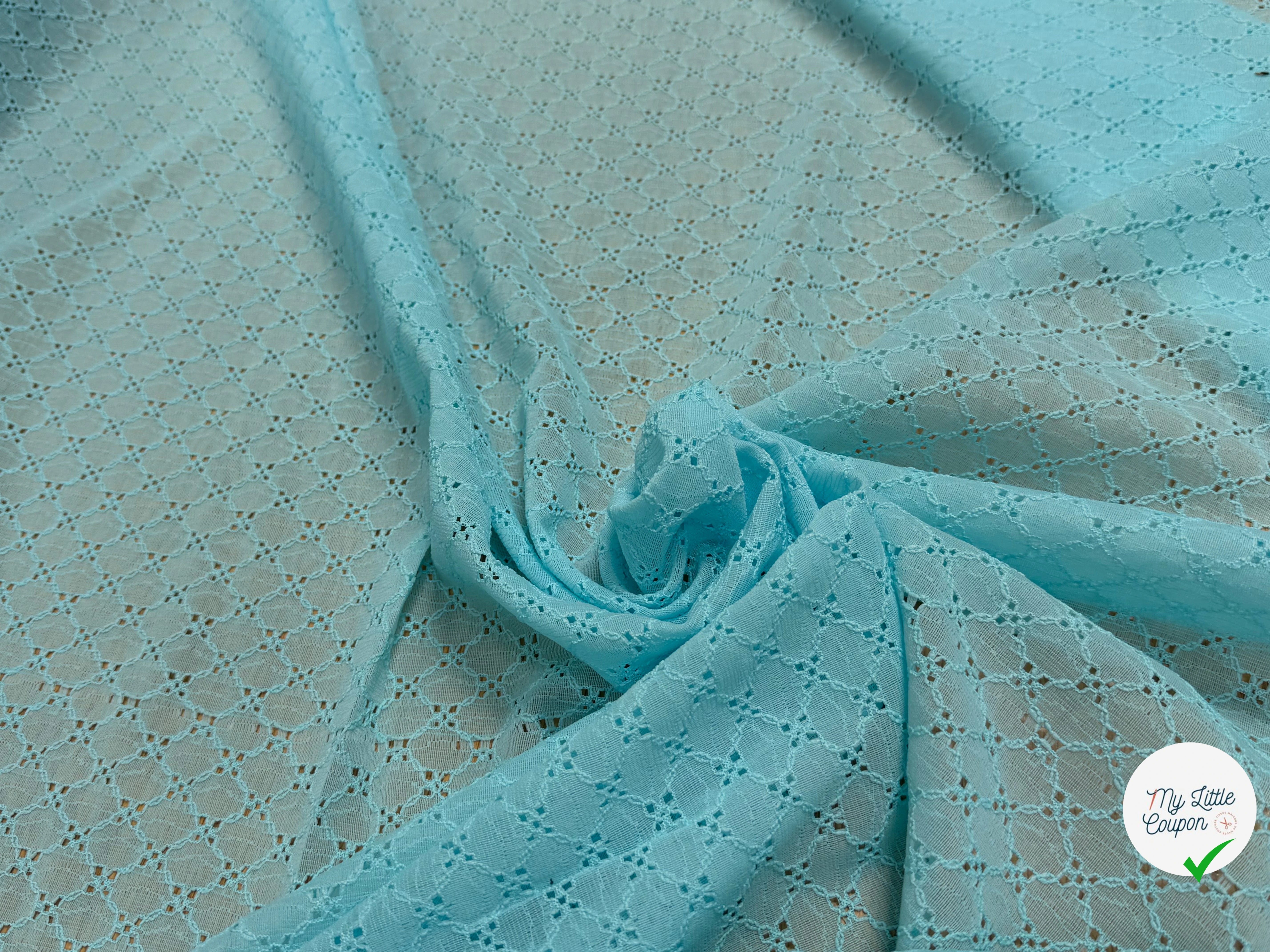 BRODERIE ANGLAISE BLEU AZURIN - My Little Coupon