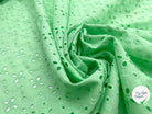 BRODERIE ANGLAISE ROSACE FLORALE VERT JADE TONIQUE - My Little Coupon - tissu - coudre