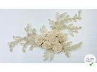 BRODERIE D’ORNEMENT FLEURS EN RELIEF BEIGES - My Little Coupon - tissu - coudre