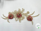 BRODERIE D’ORNEMENT FLEURS EN RELIEF ROSE - My Little Coupon - tissu - coudre