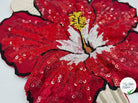 BRODERIE D’ORNEMENT GÉANTE HIBISCUS ROUGE - My Little Coupon - tissu - coudre