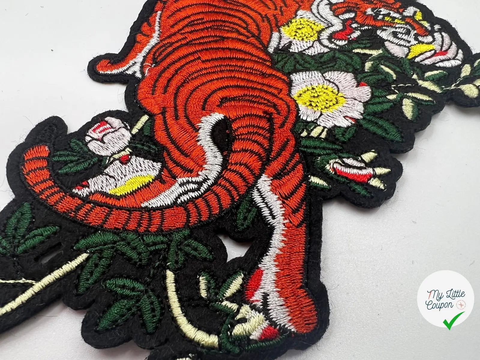 BRODERIE D’ORNEMENT TIGRE ORANGE - My Little Coupon - tissu - coudre