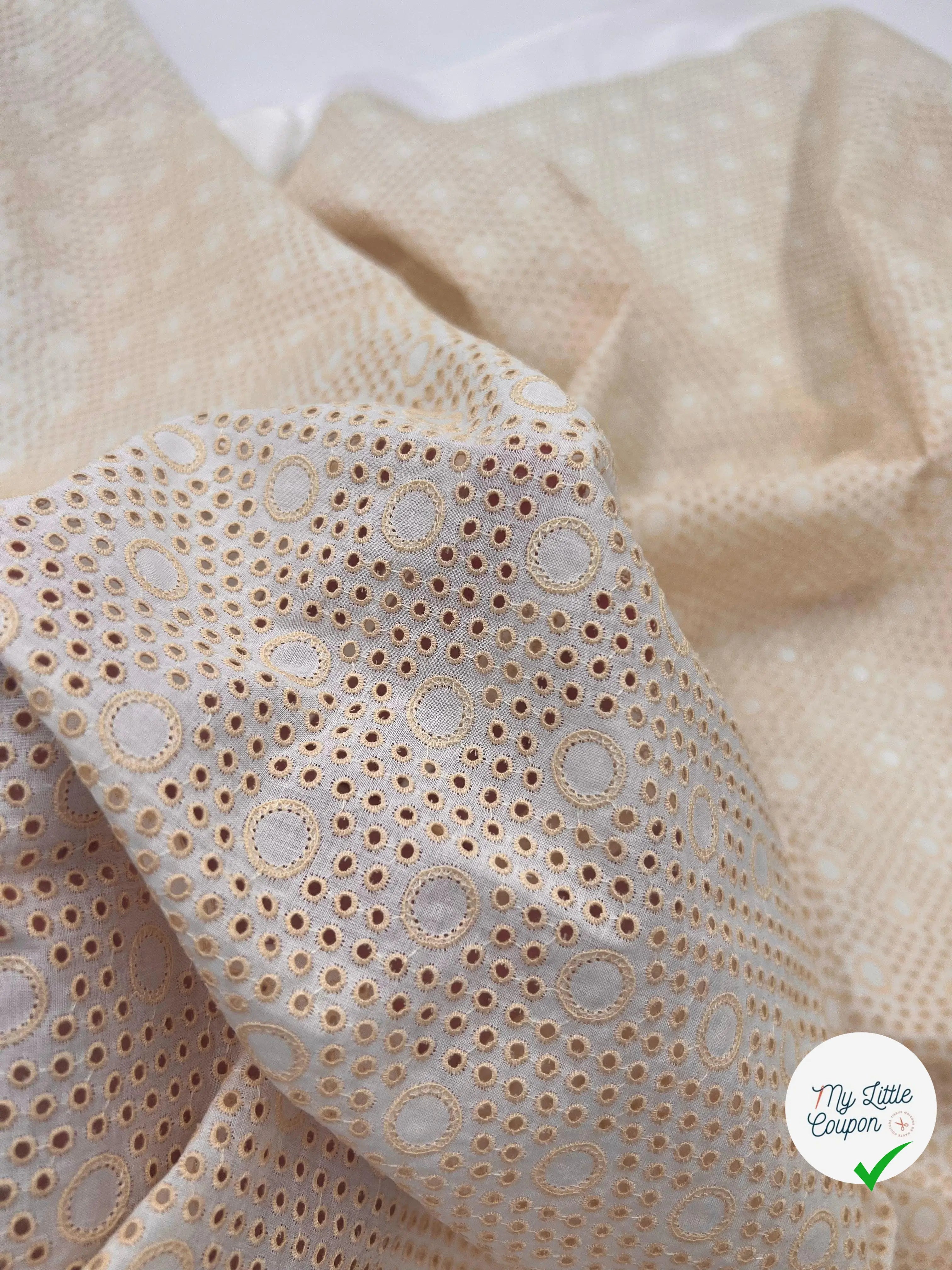 BRODERIE JAUNE MAIS ROSACE STRIPES - My Little Coupon - tissu - coudre