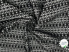BRODERIE NOIRE FOND NOIR POPELINE BLANCHE - My Little Coupon - tissu - coudre