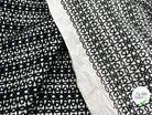 BRODERIE NOIRE FOND NOIR POPELINE BLANCHE - My Little Coupon - tissu - coudre