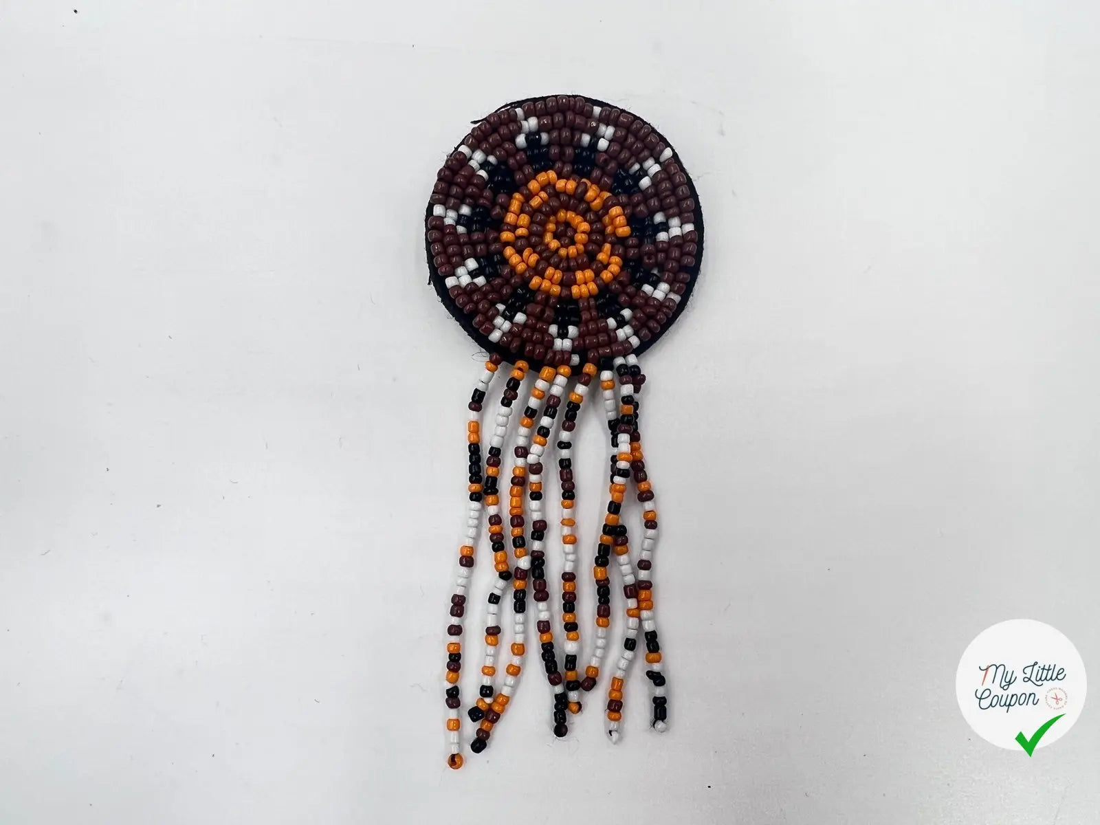 BRODERIE PERLÉE CERCLE BRUN - My Little Coupon - tissu - coudre