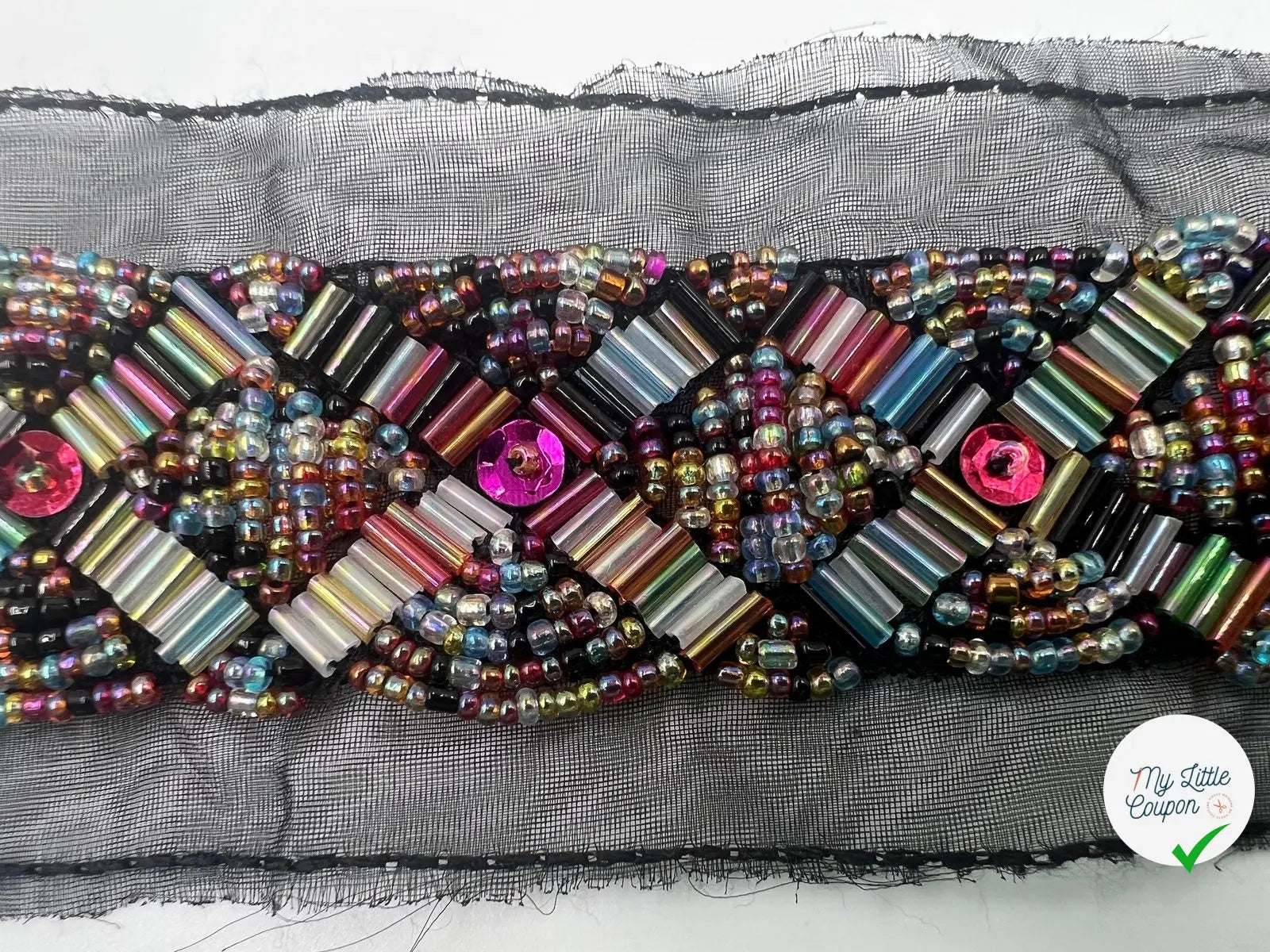 BRODERIE PERLÉE SUR RUBAN - My Little Coupon - tissu - coudre