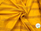 BRODERIE SUR POPELINE JAUNE ROSACES STRIPES - My Little Coupon - tissu - coudre