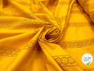 BRODERIE SUR POPELINE JAUNE ROSACES STRIPES - My Little Coupon - tissu - coudre