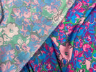 BUBBLE CREPE COLOR FLOWERS BLUE & PINK MLC INTERN