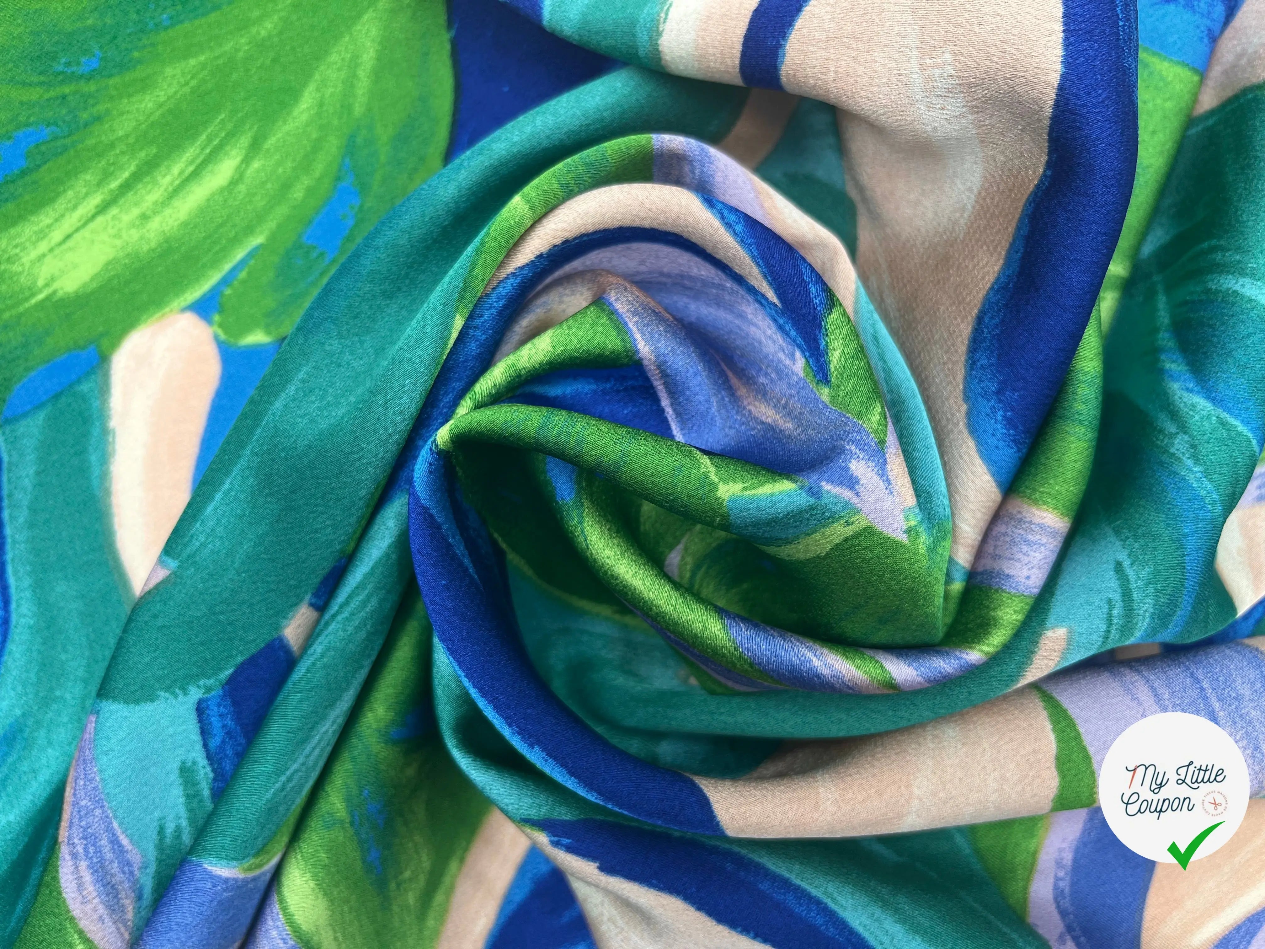 BUBBLE CRÊPE FEUILLAGE COLORÉ GREEN BLUE CREAM MLC INTERN