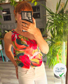 BUBBLE CREPE FEUILLAGE COLORÉ RED GREEN MLC INTERN