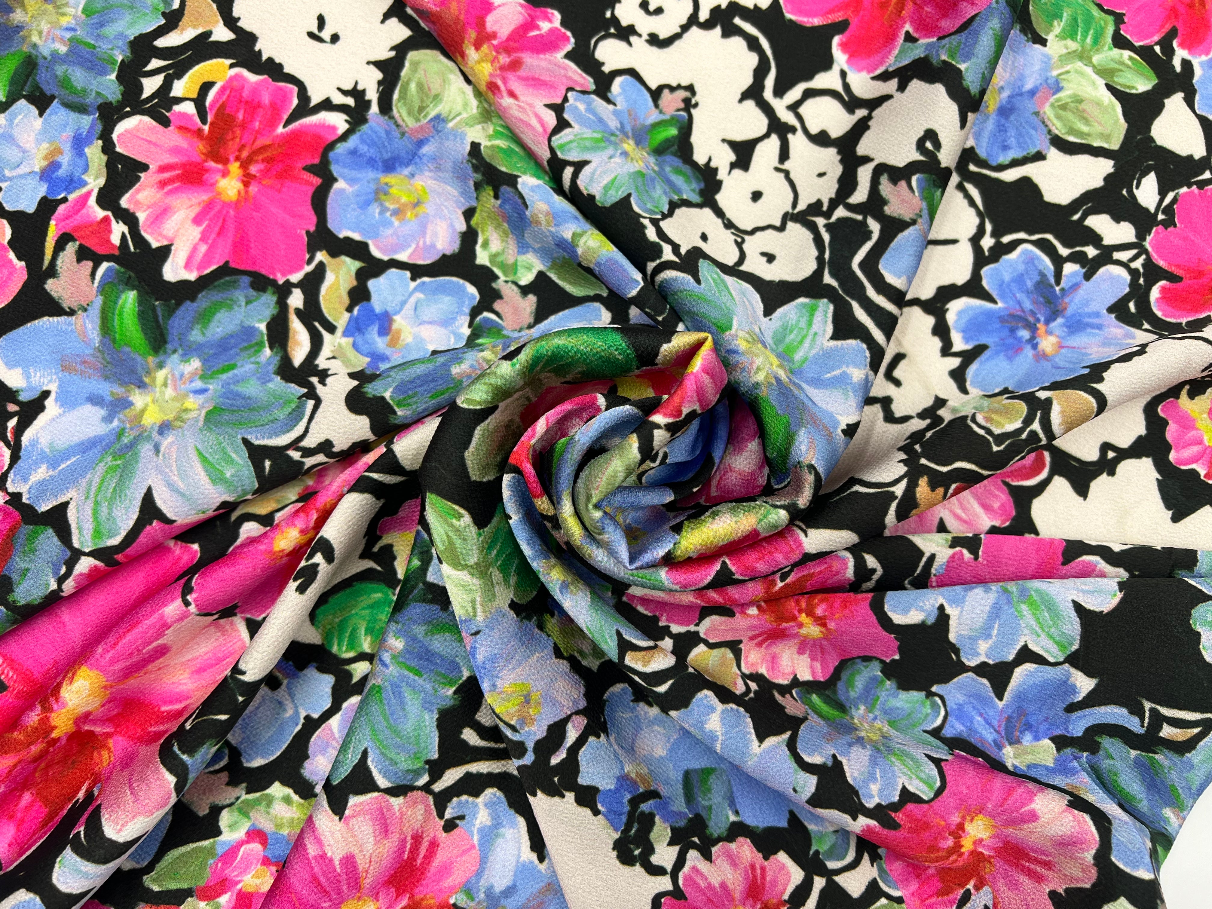 BUBBLE CREPE FLOWER BLUE & PINK SUMMER MLC INTERN