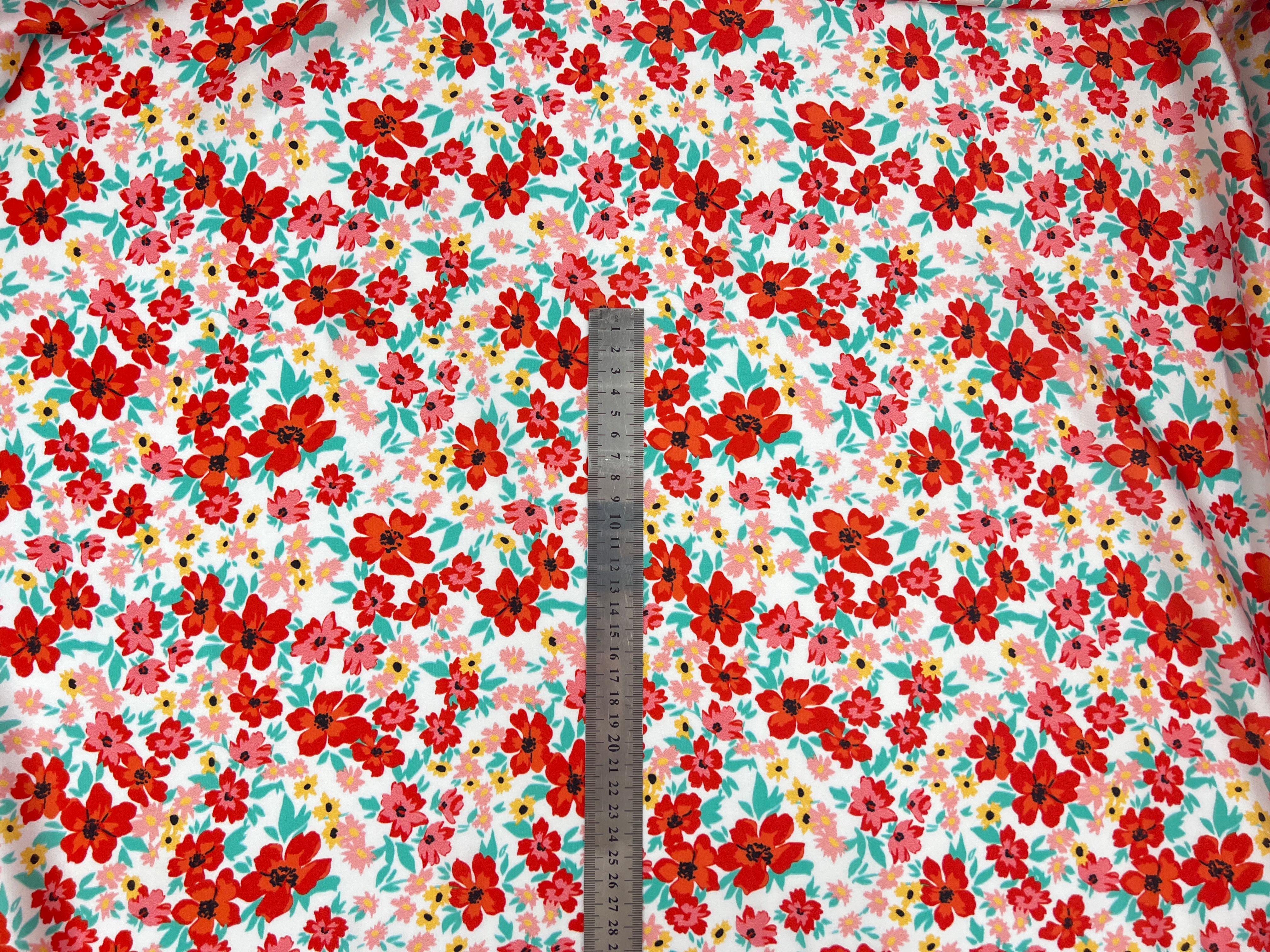 BUBBLE CRÊPE MULTITUDE DE FLEURS FIRE RED MLC INTERN