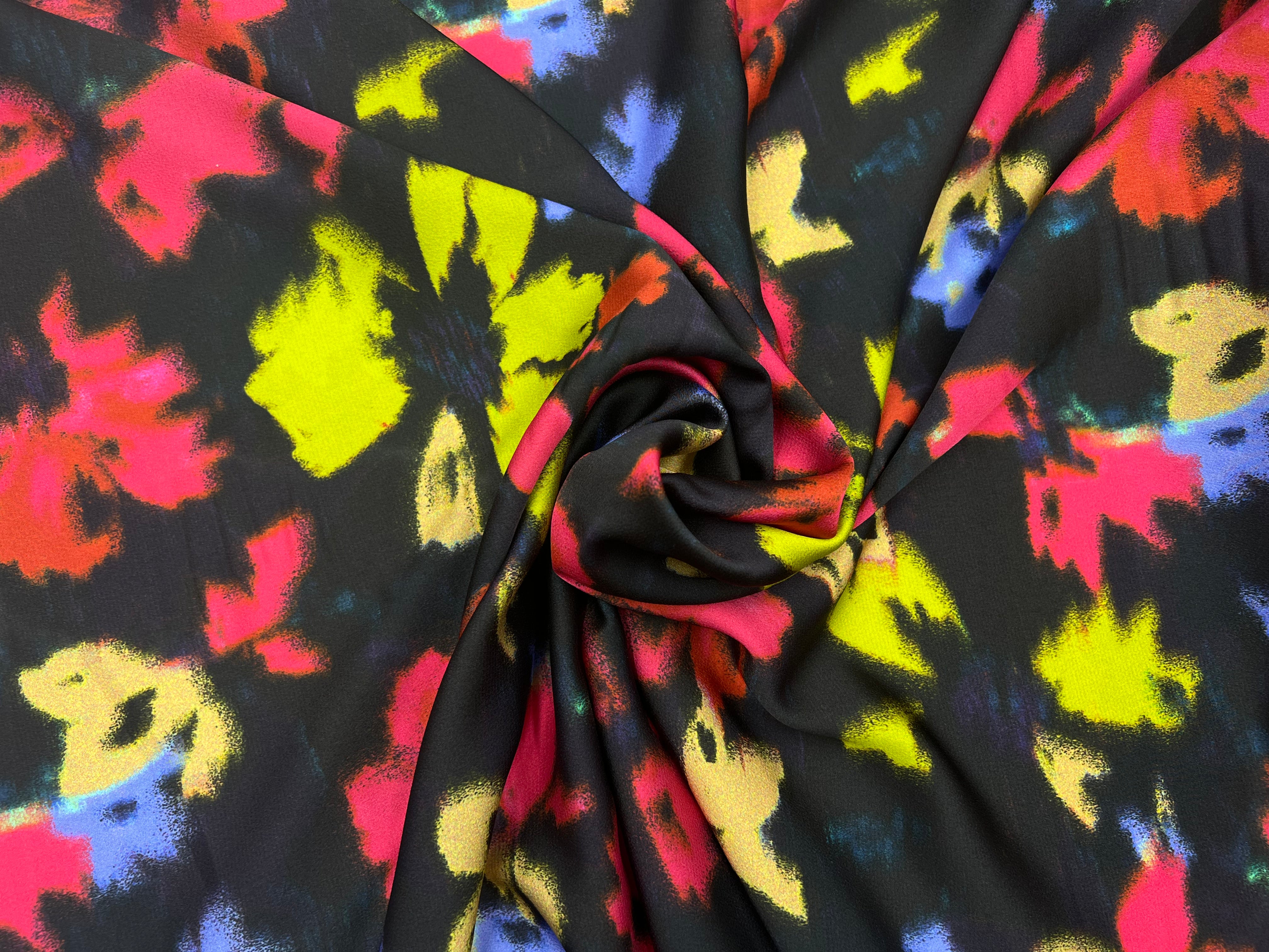 BUBBLE CRÊPE NOIR FLEURS ABSTRAITES MLC INTERN