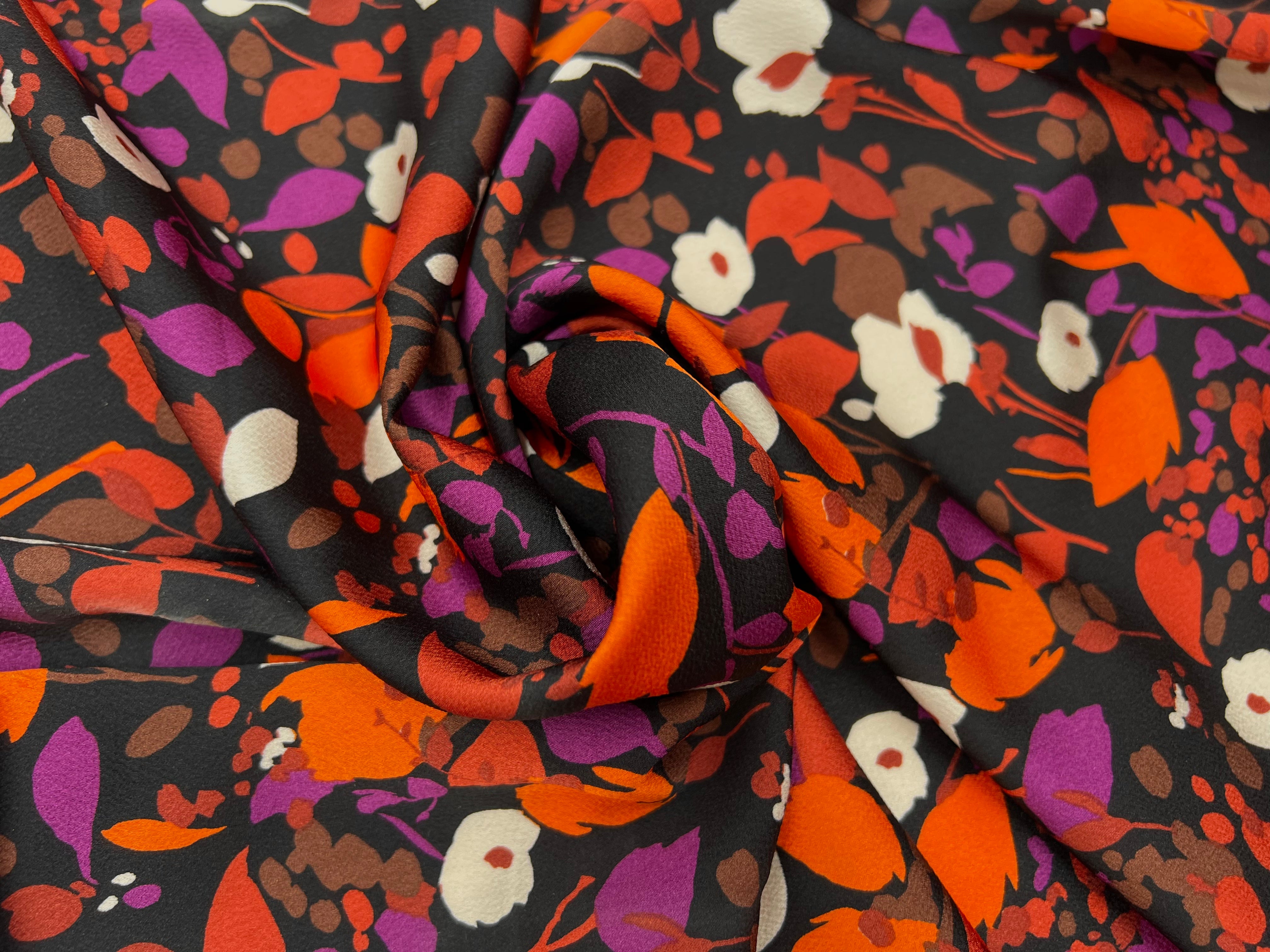BUBBLE CRÊPE NOIR FLEURS D'AUTOMNE MLC INTERN